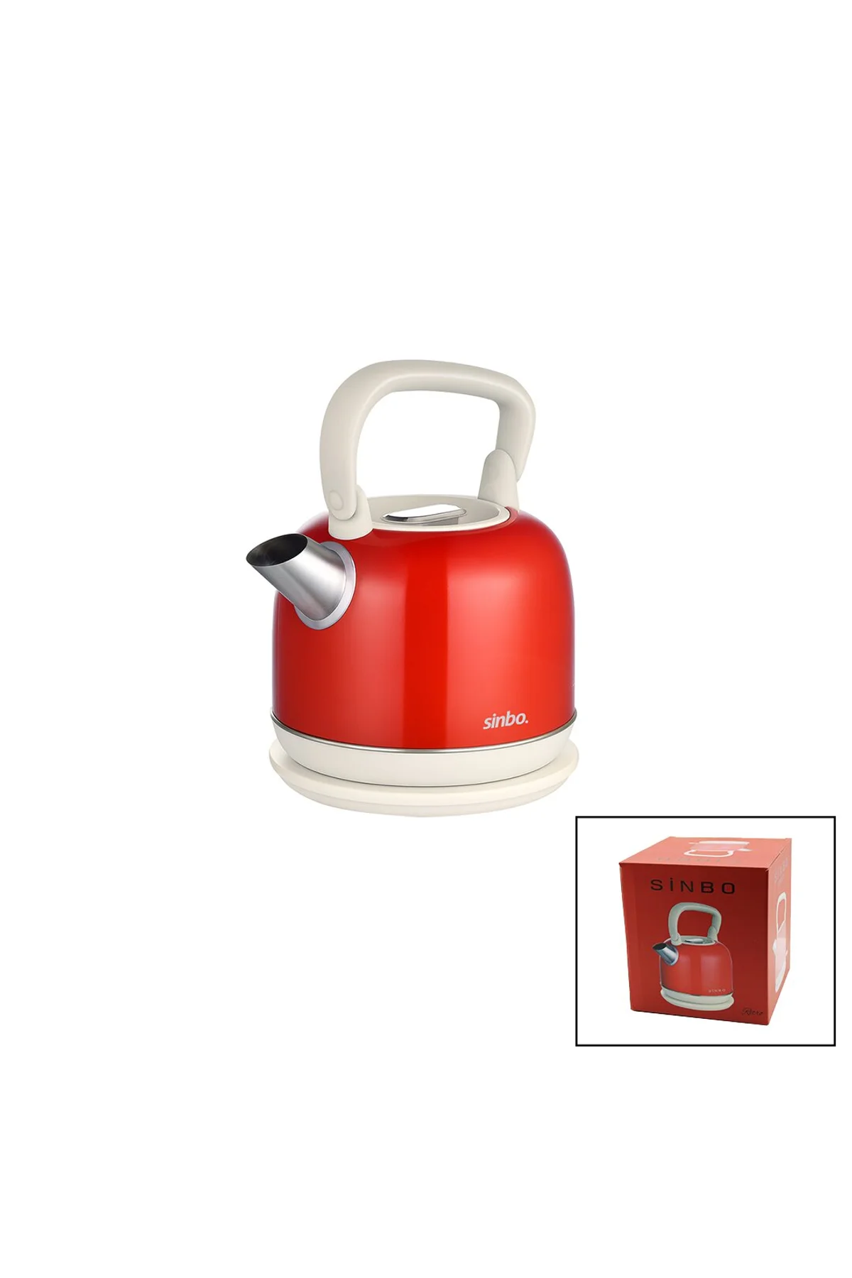 RETRO KIRMIZI NOSTALJİ DEMLİK MODEL ÇELİK KETTLE SU ISITICI 2.2LT 1800W GİZLİ RESİZTANS SK-8035 (474