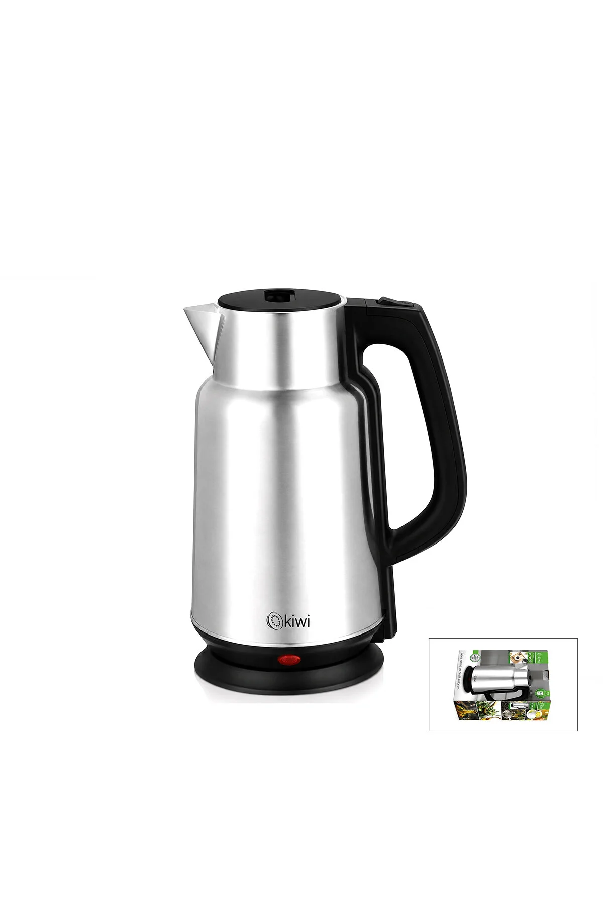 ÇELİK - SÜRAHİ MODEL KETTLE ELEKTRİKLİ SU ISITICISI PASLANMAZ ÇELİK GİZLİ REZİSTANS 360° 2.2LT 1500W