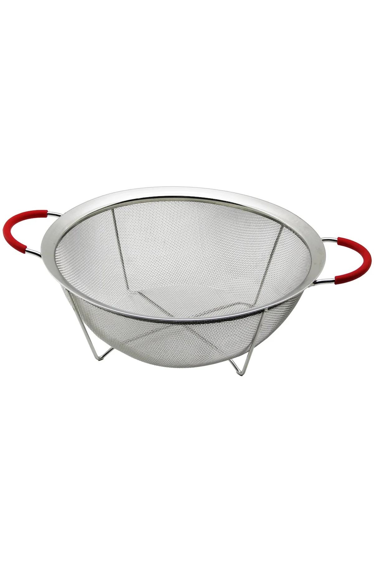 28CM TEL SEPET METAL SÜZGEÇ SİLİKON KILIFLI KULP METAL ÇERÇEVE - AYAK