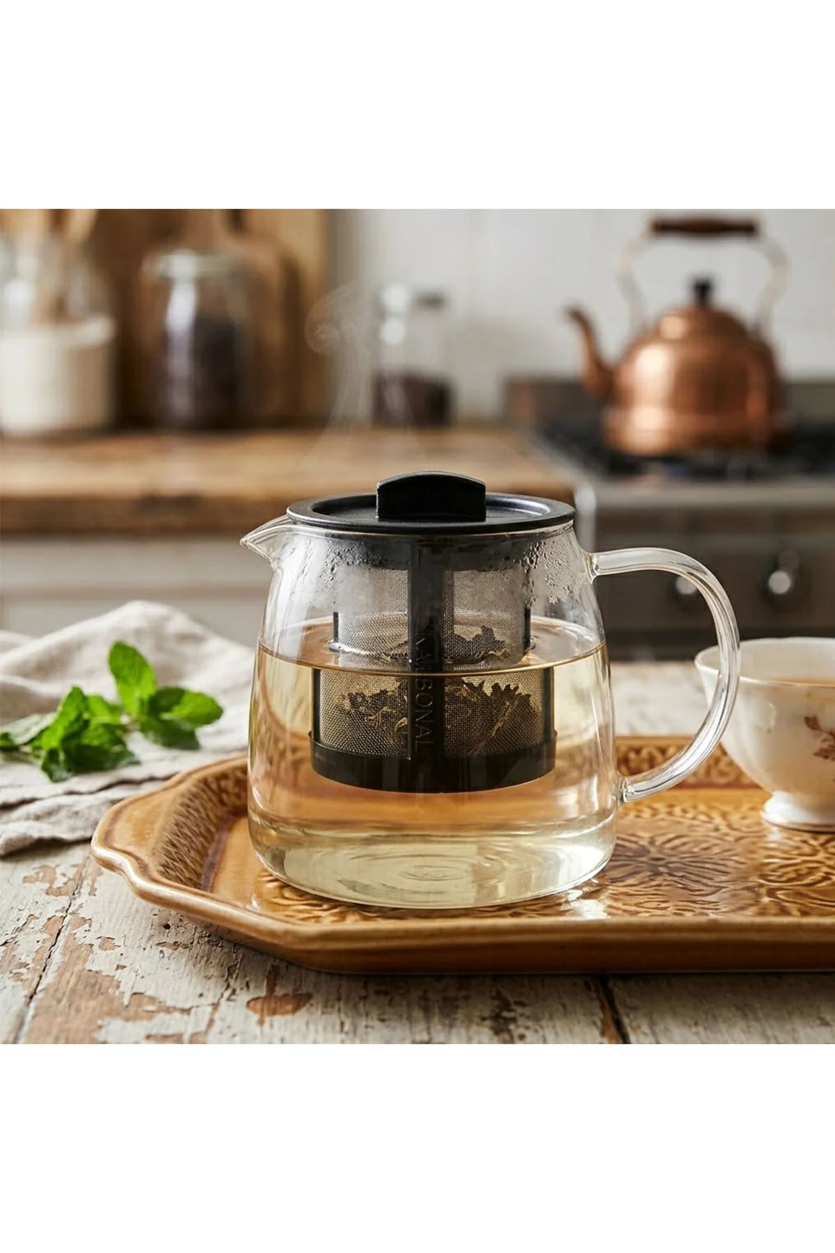 KAFES DEMLİK İÇİ ÇAY SÜZGEÇ PASLANMAZ ÇELİK POLİKARBON ÇERÇEVE - KAPAK 250℃ (4741) - Just Cheap Store Görsel 3