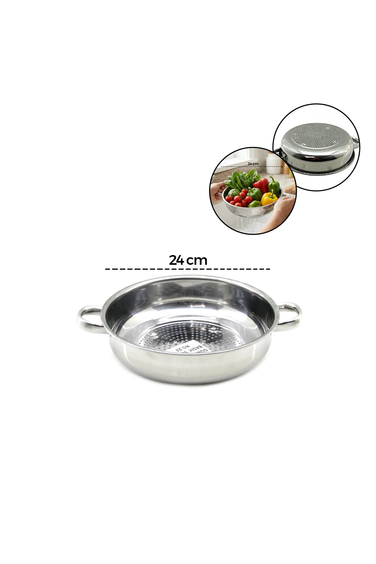 24CM BASIK SÜZEK METAL SÜZGEÇ KULPLU (4741)