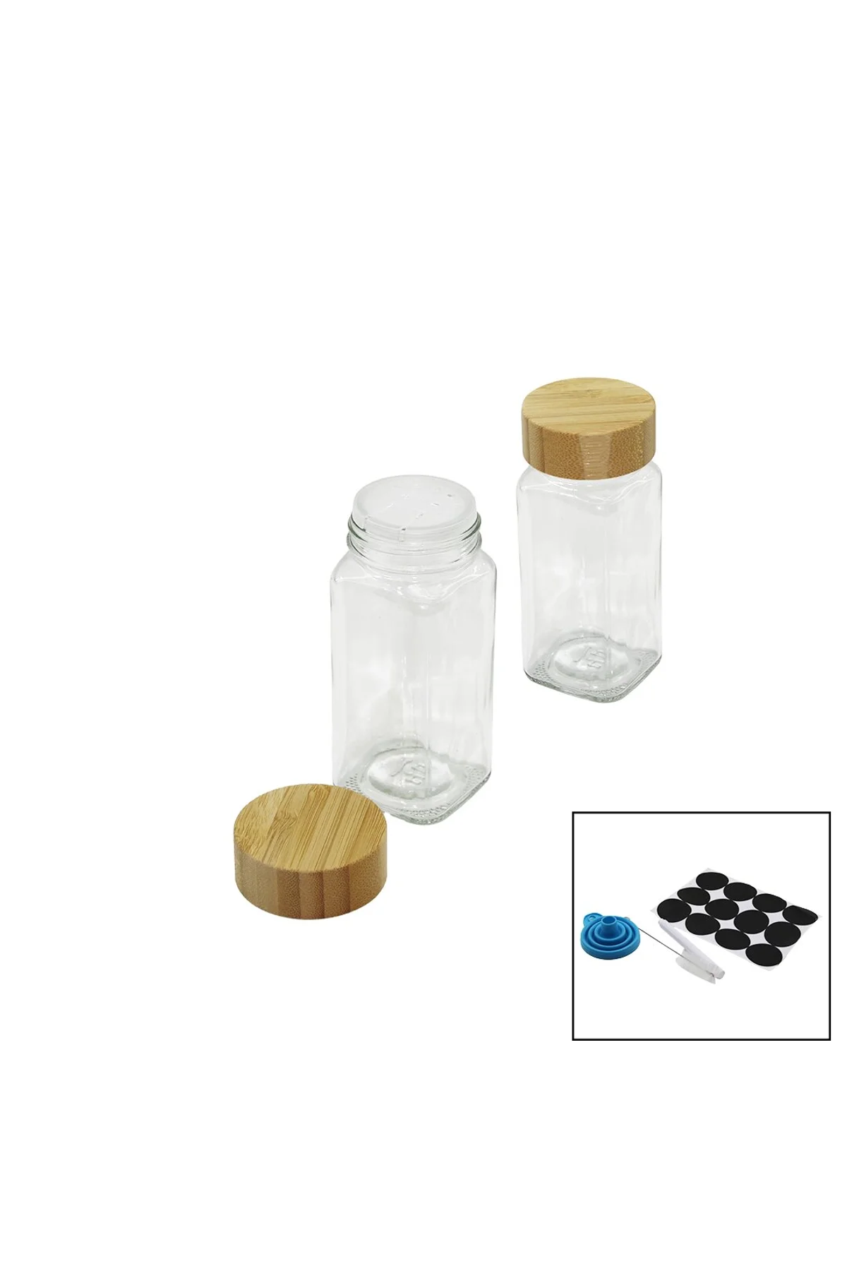 12 PCS TAKIM KARE CAM BAHARATLIK - TUZLUK BAMBU KAPAKLI - Just Cheap Store Görsel 2