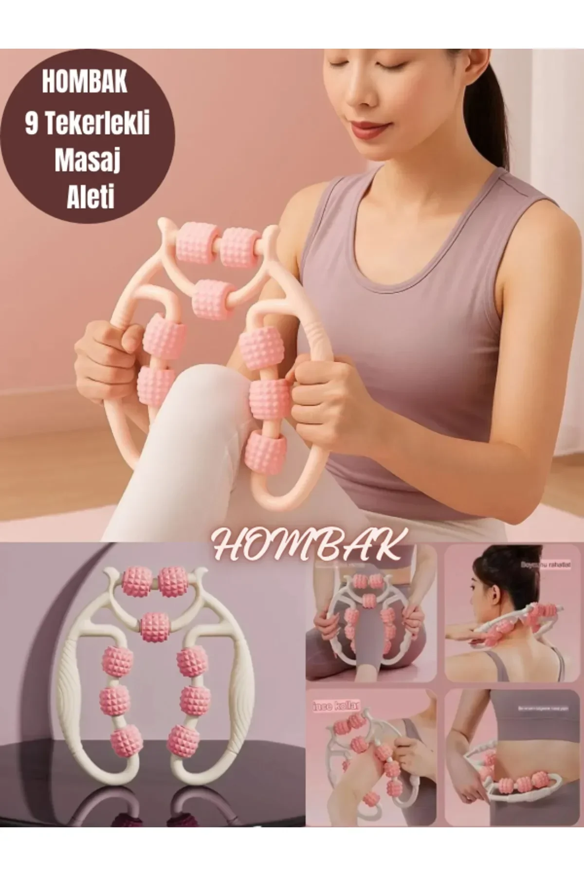 9 Tekerlekli Yoga Fitness Silindiri (Roller) (4741) - Just Cheap Store Görsel 4