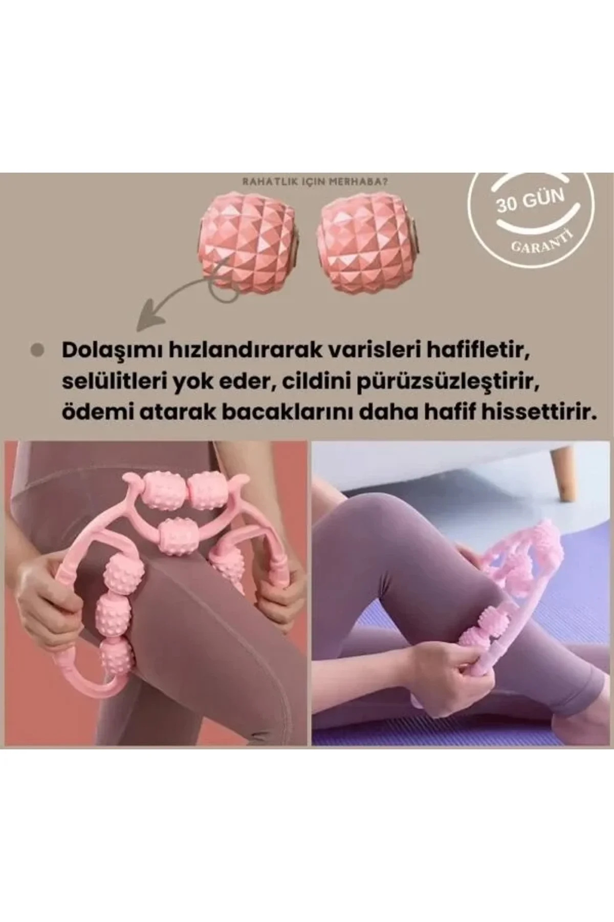 9 Tekerlekli Yoga Fitness Silindiri (Roller) (4741)