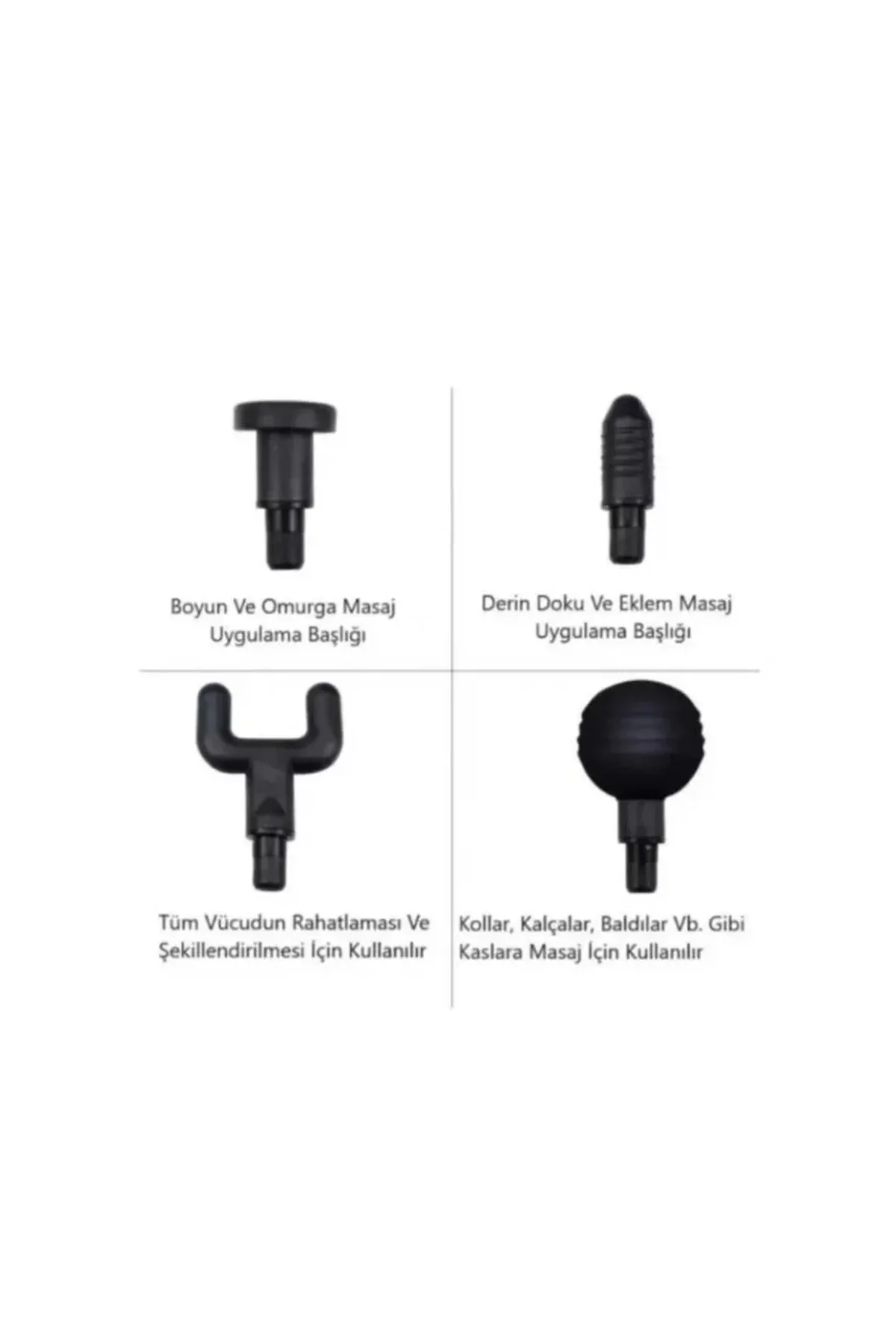 Yeni Nesil Darbeli Titreşimli Şarjlı Sporcu Masaj Tabancası 4 Başlıklı LC-002 (4741) - Just Cheap Store Görsel 4