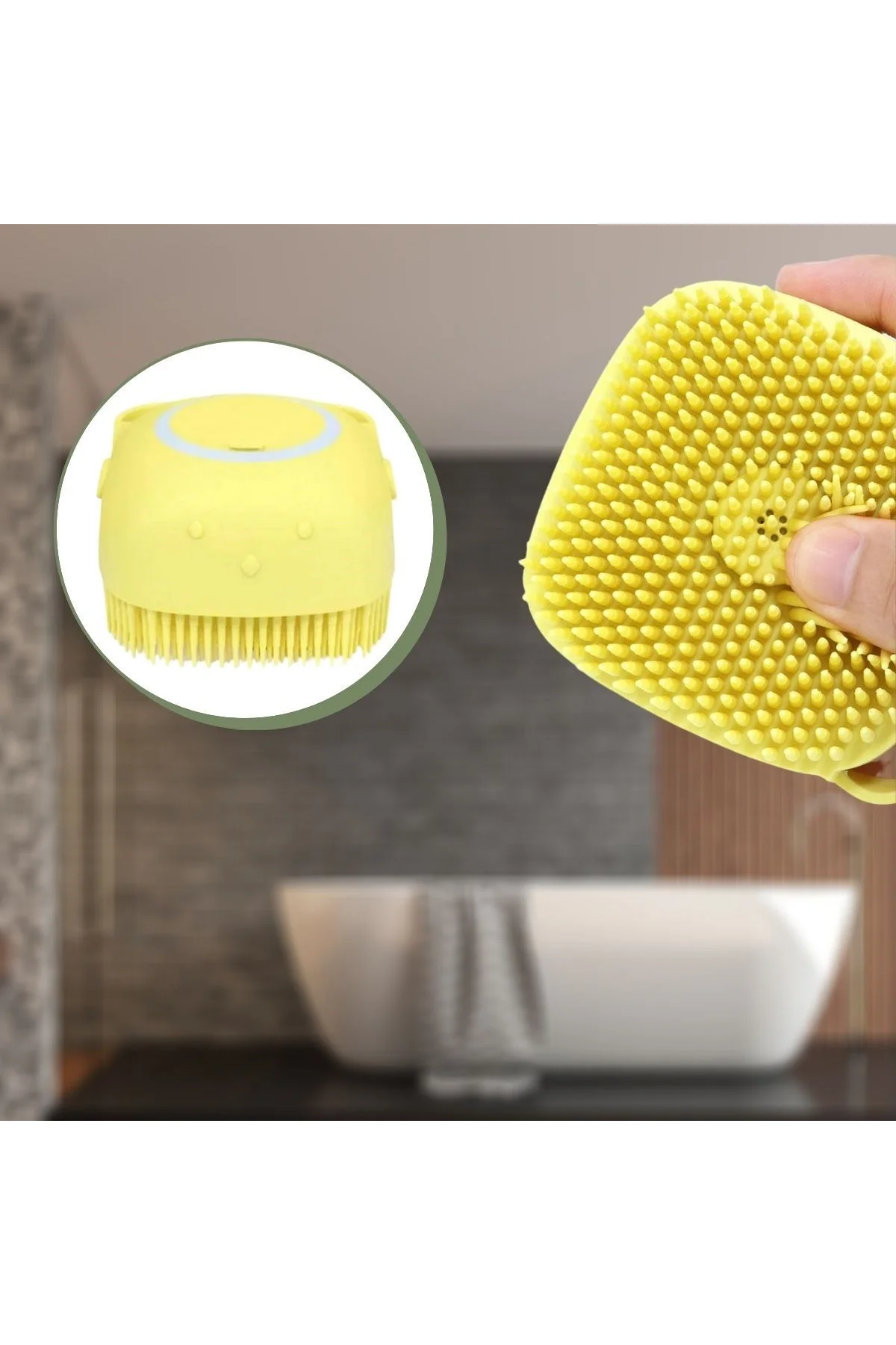 Yumuşak Silikon Malzemeli Esnek Jel Hazneli Masaj Fonksiyonlu Etkili Banyo Duş Kese Lifi (4741) - Just Cheap Store Görsel 5