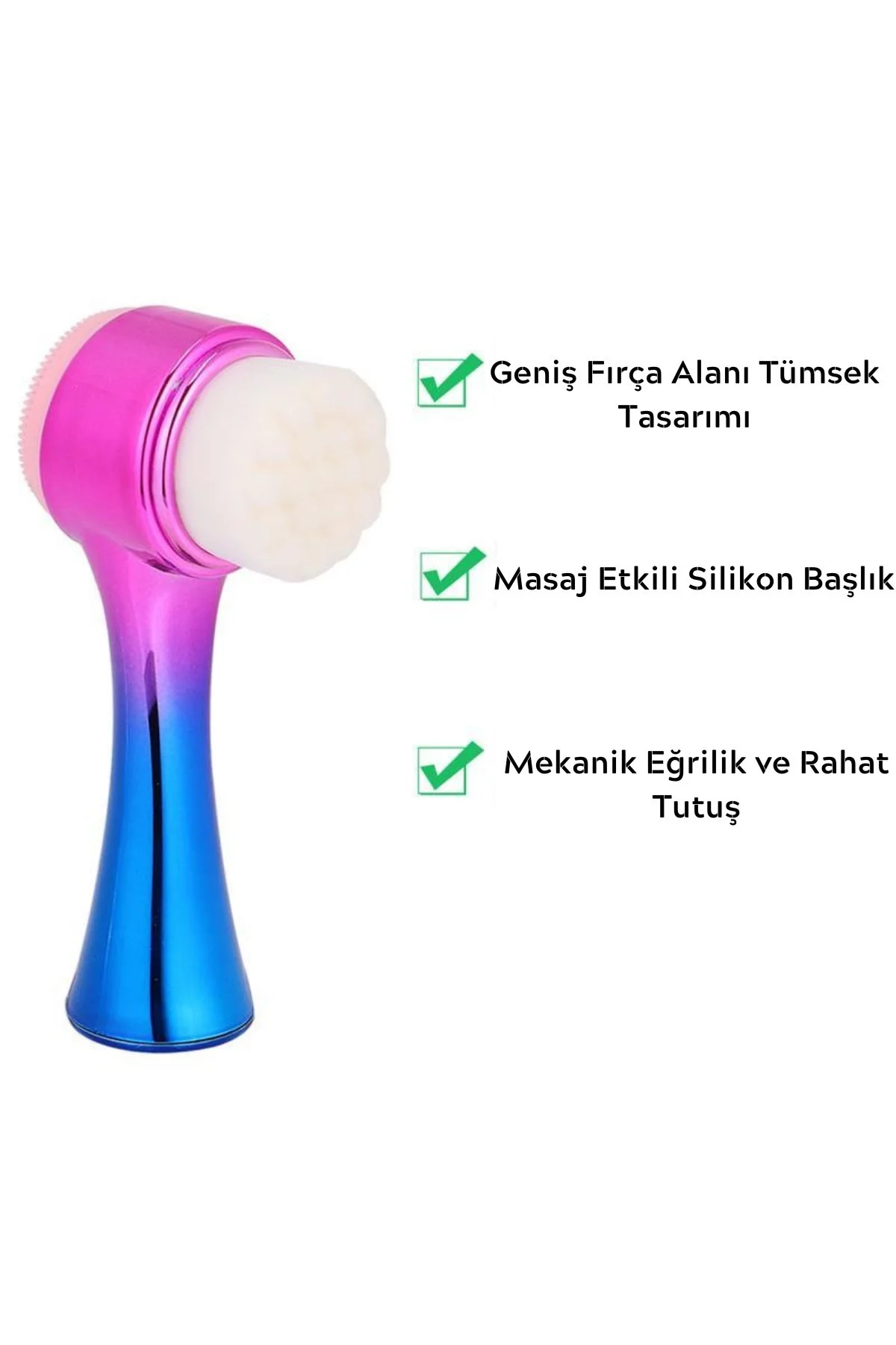 Çift İşlevli Renkli Cilt Yüz Temizleme Fırçası Peeling Masaj Etkili Gözenek Temizleyici Alet (4741) - Just Cheap Store Görsel 3