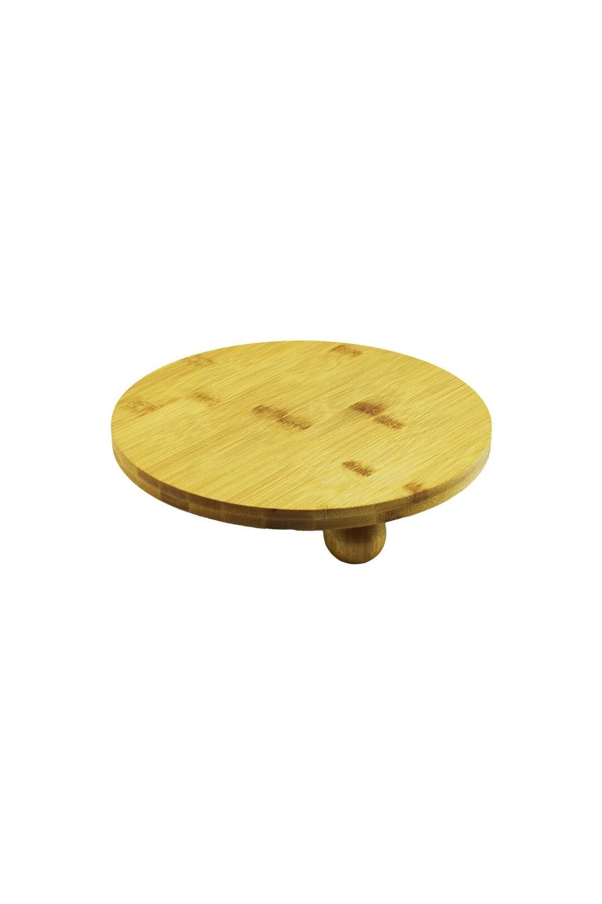 YUVARLAK 24.5CM 3 MİNİ TOP AYAKLI AHŞAP BAMBU SUNUM TEPSİSİ - MİNİ SOFRA