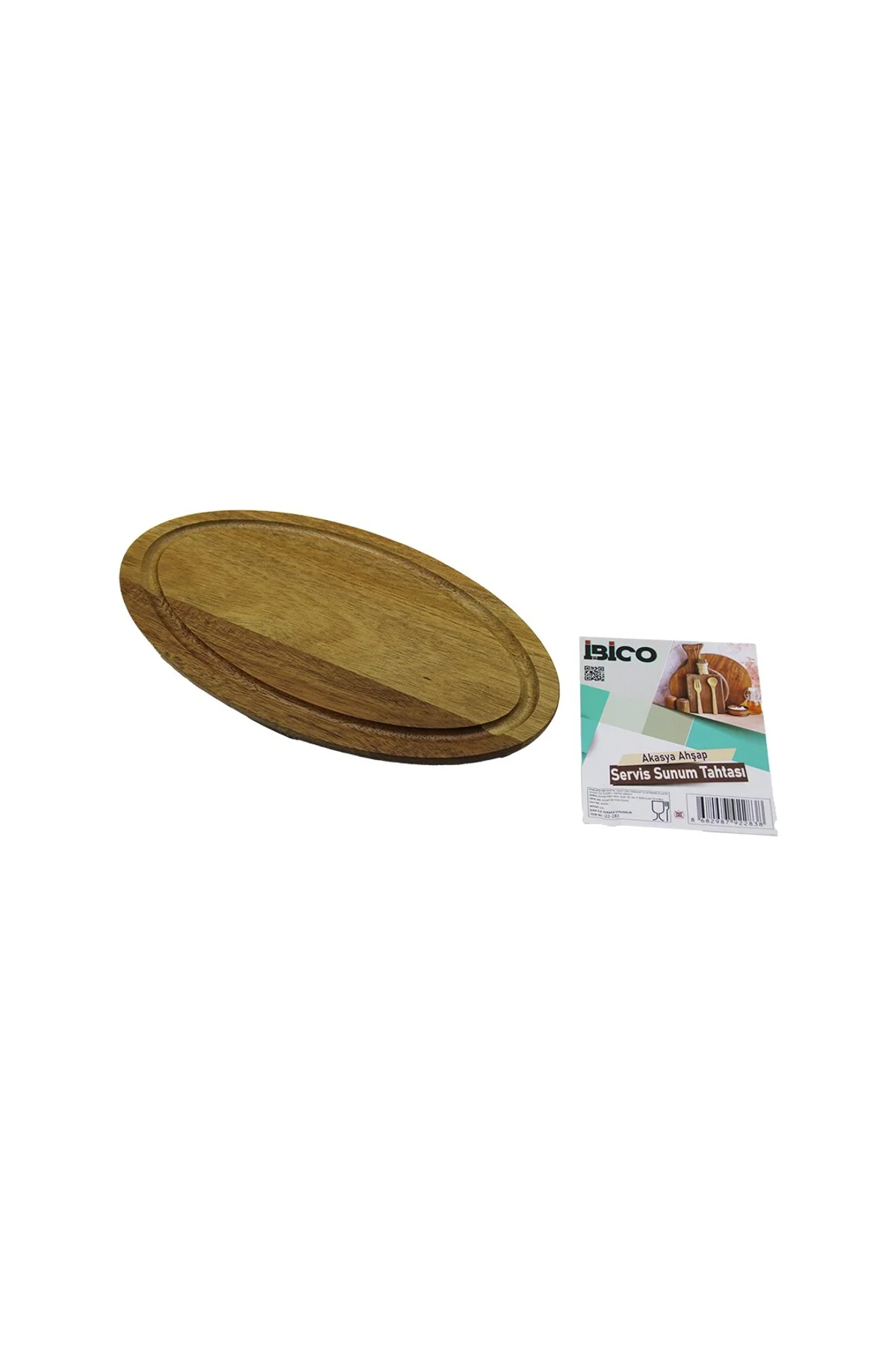 AKASYA OVAL AHŞAP SERVİS SUNUM TEPSİ - TAHTASI MİNİ TEPSİ 25 X 14 X 1.4CM (4741)