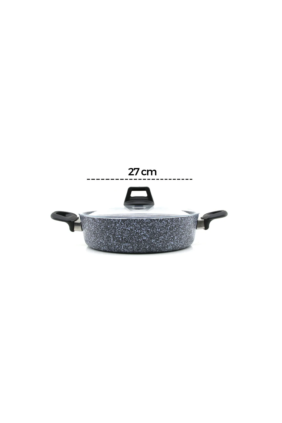 GRİ 7 PARÇA GRANİT TENCERE - TAVA SETİ 20-24CM DERİN - 27CM BASIK CAM KAPAK TENCERE - 26CM TAVA (474 - Just Cheap Store Görsel 4