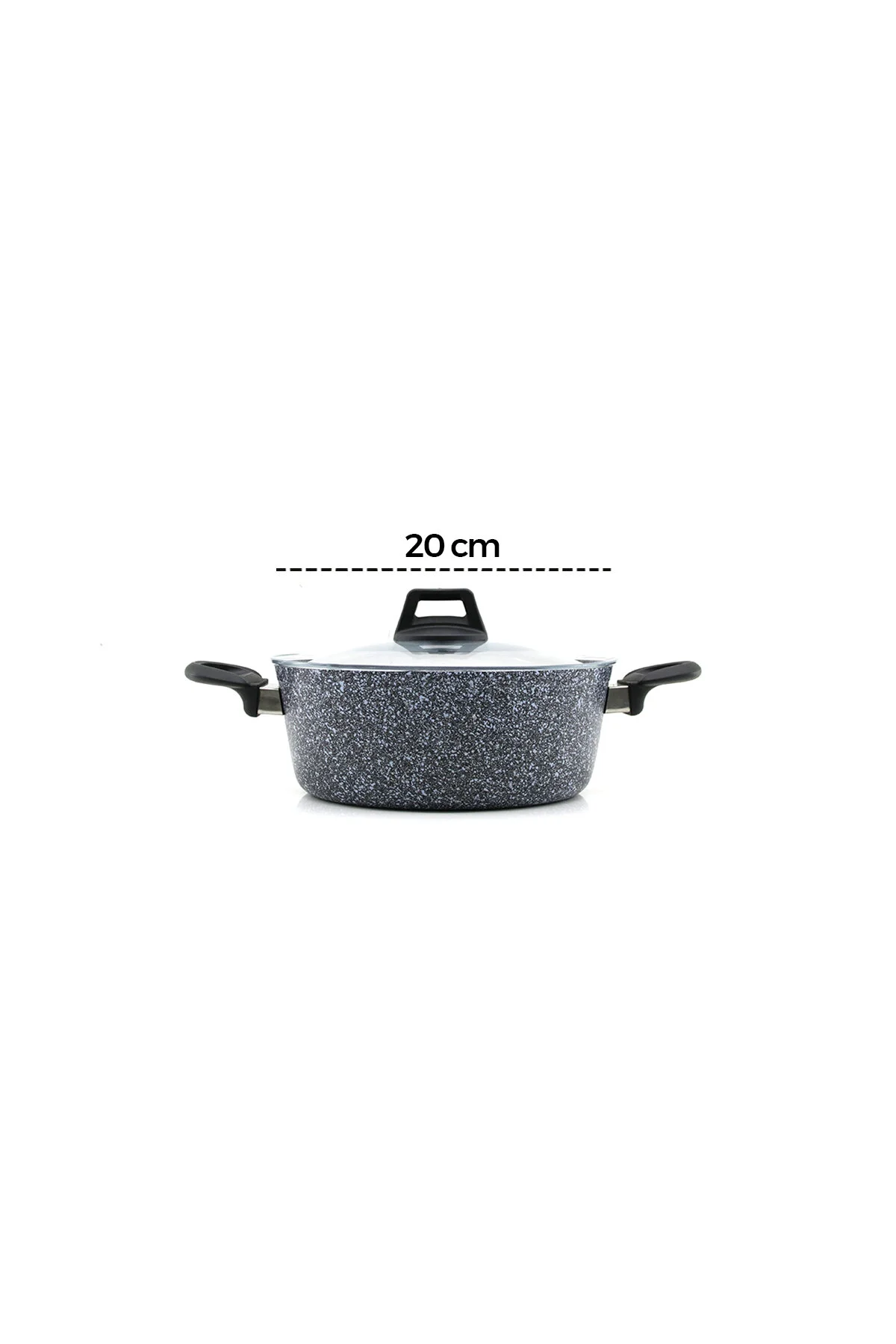 GRİ 7 PARÇA GRANİT TENCERE - TAVA SETİ 20-24CM DERİN - 27CM BASIK CAM KAPAK TENCERE - 26CM TAVA (474 - Just Cheap Store Görsel 2