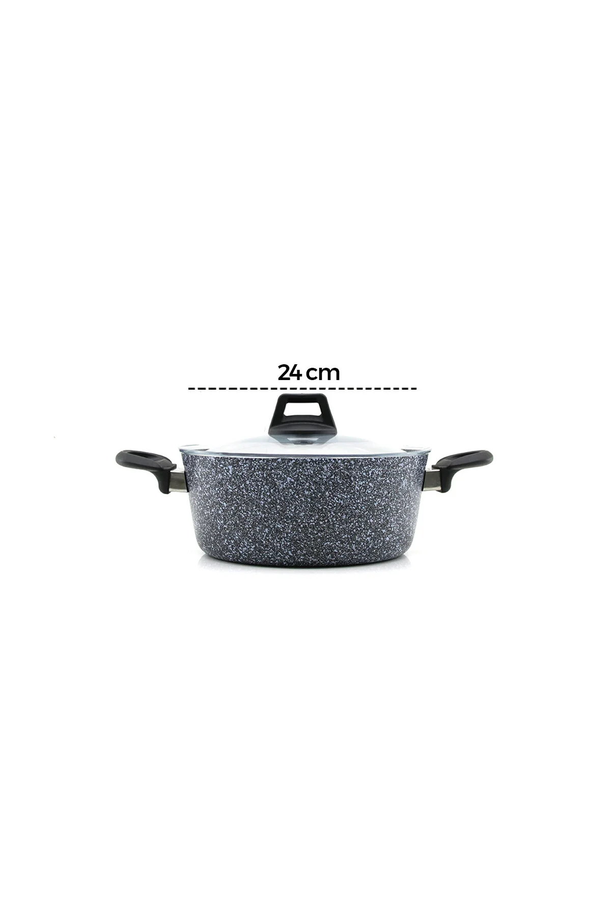 GRİ 7 PARÇA GRANİT TENCERE - TAVA SETİ 20-24CM DERİN - 27CM BASIK CAM KAPAK TENCERE - 26CM TAVA (474 - Just Cheap Store Görsel 3