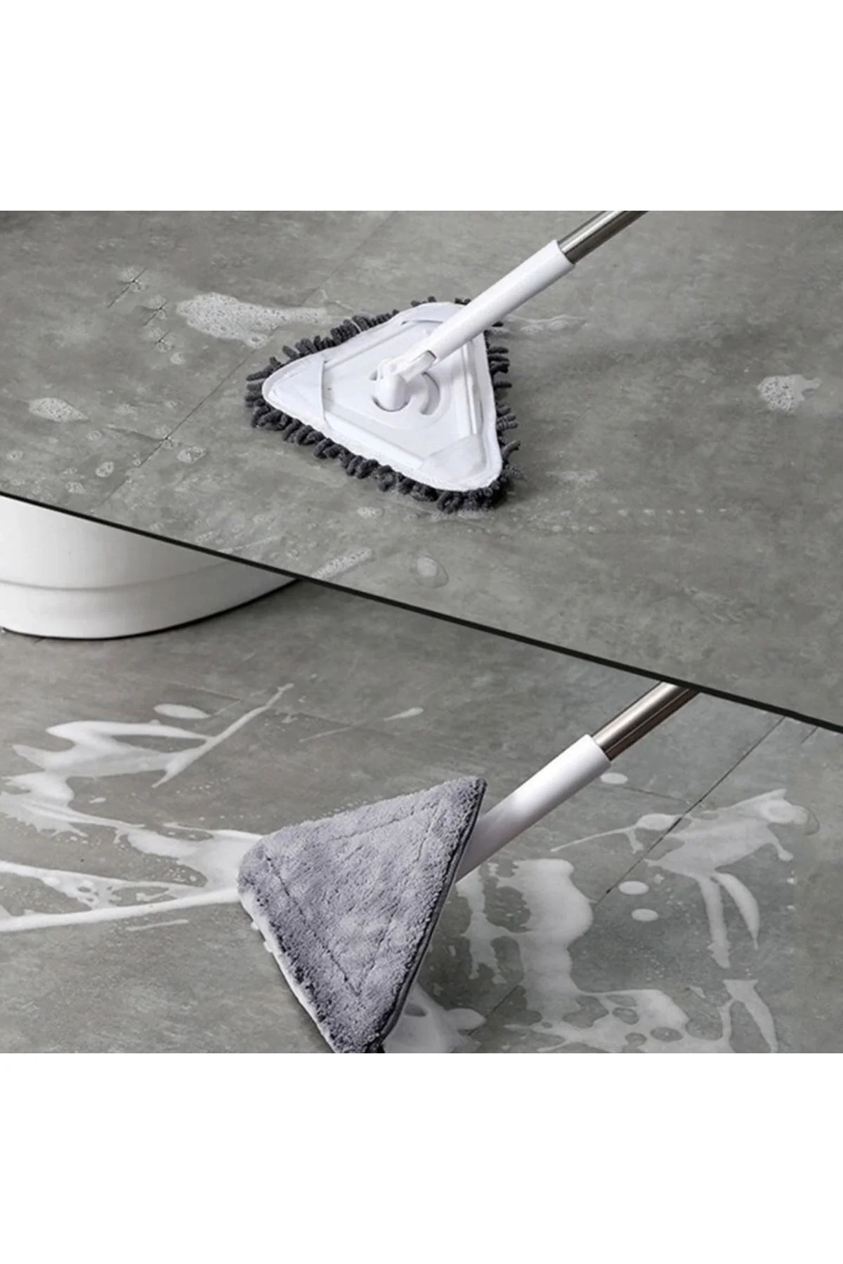Teleskopik Saplı 150 cm Üçgen Mop Cam Duvar Tavan Fayans Parke Temizleyici Mop (4741) - Just Cheap Store Görsel 2