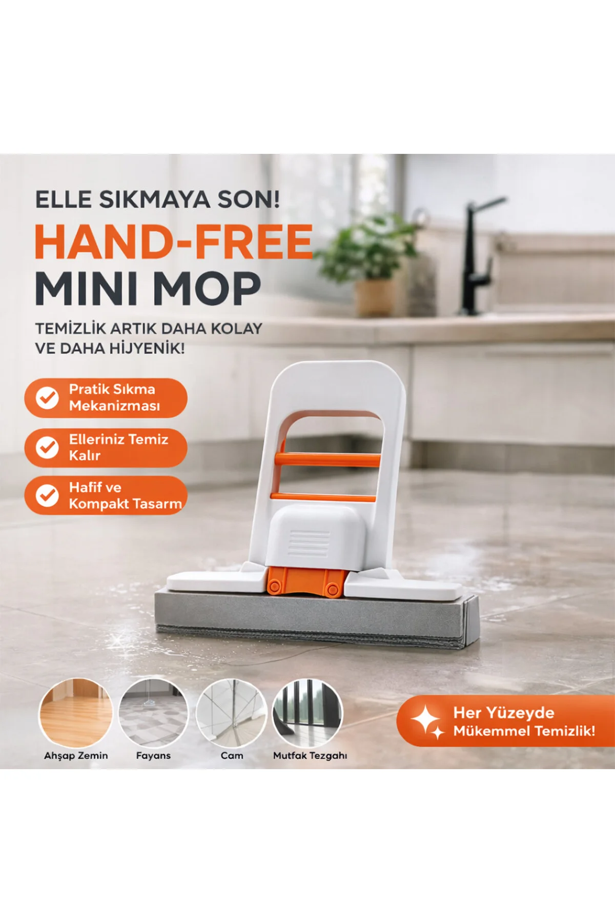 MİNİ MOP 180° TEMİZLİK APARATI TEZGAH - PENCERE - CAM - ZEMİN (4741) - Just Cheap Store Görsel 2