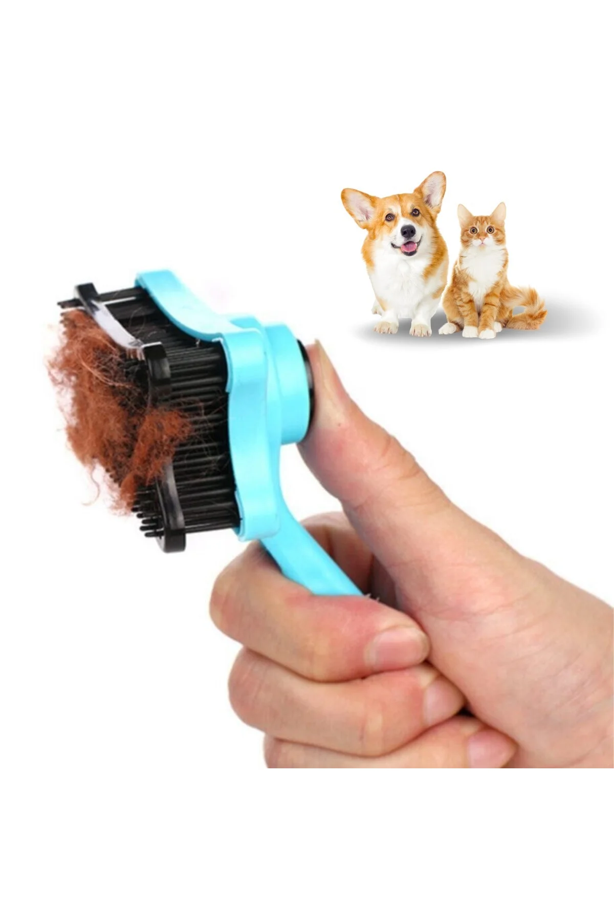 Evcil Hayvan Kedi Köpek Tüy Toplayıcı Otomatik Tuşlu Pet Tarak (4741) - Just Cheap Store Görsel 2