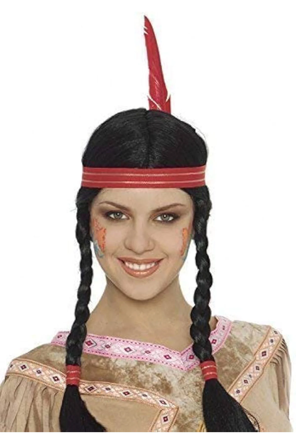 Tüylü Örgülü Hint Peruğu Kızılderili Peruğu (4741) - Just Cheap Store Görsel 2