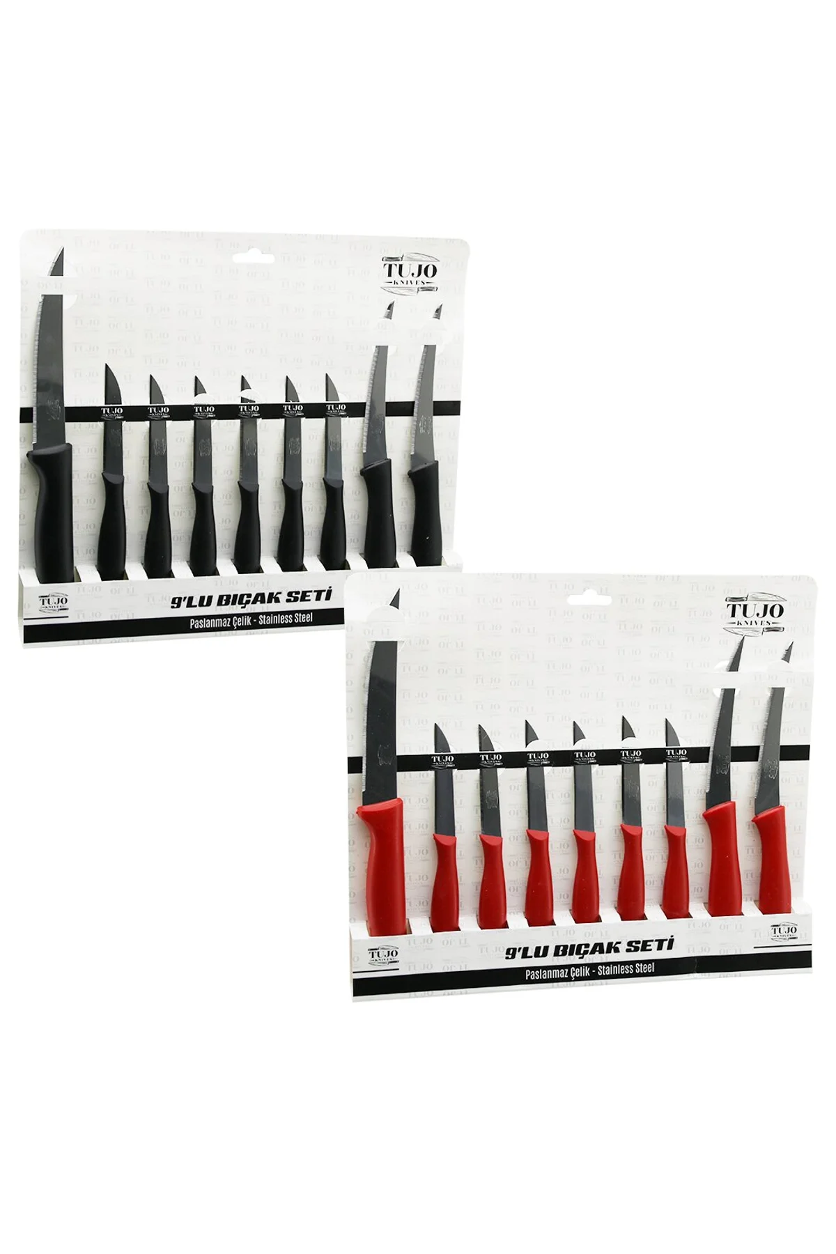 9PCS TIRTIRLI BIÇAK SETİ 1AD 24CM EKMEK 2AD 10CM SEBZE 6AD 6.5CM MEYVE (4741)