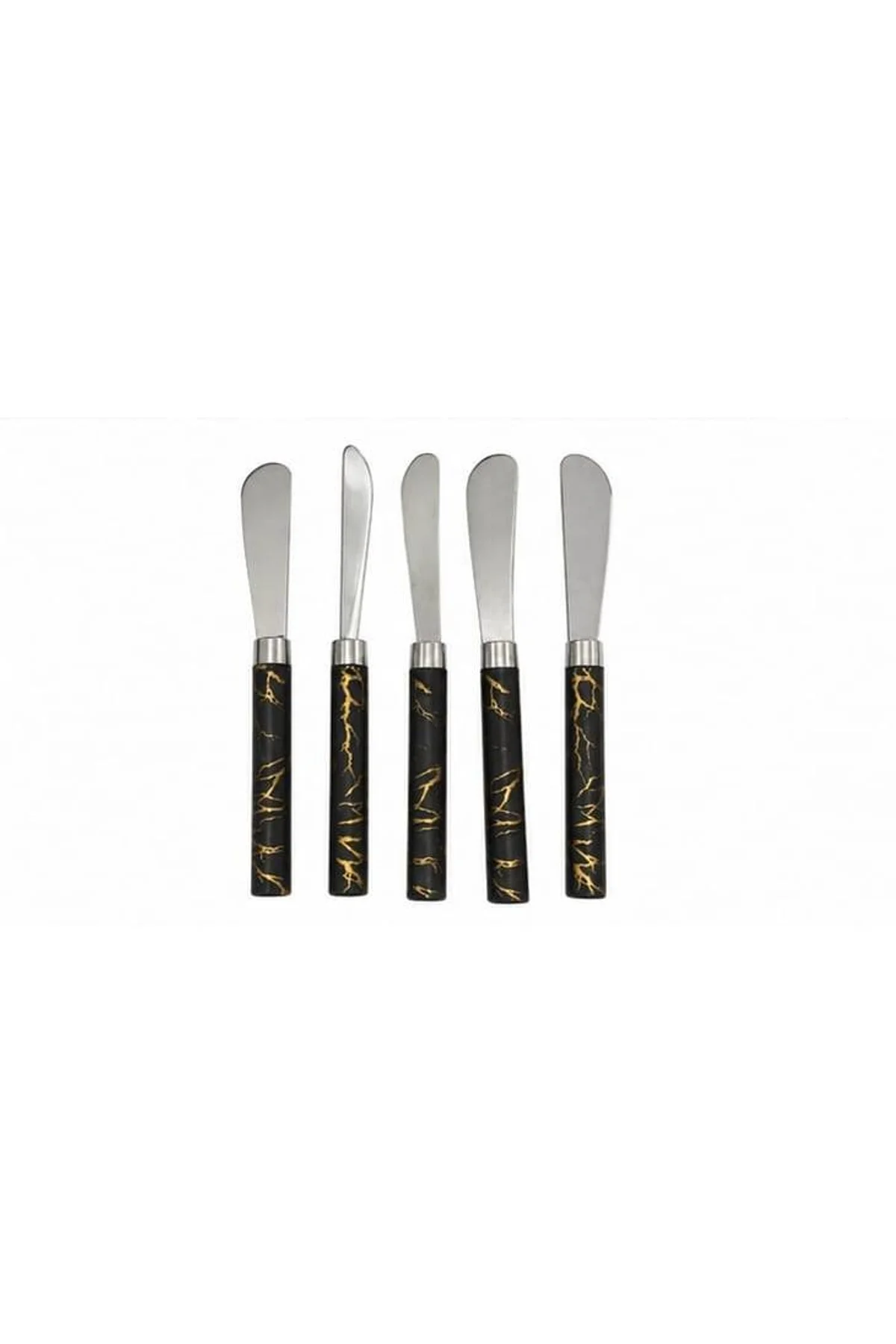 5 PARÇA UZUN KAHVALTI BIÇAK - SİYAH MERMER DESEN SAPLI 16.5 cm (4741) - Just Cheap Store Görsel 2
