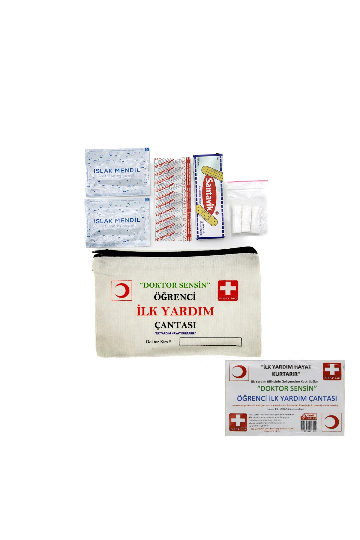 İLK YARDIM 19PCS ÖĞRENCİ ÇANTASI (4741)