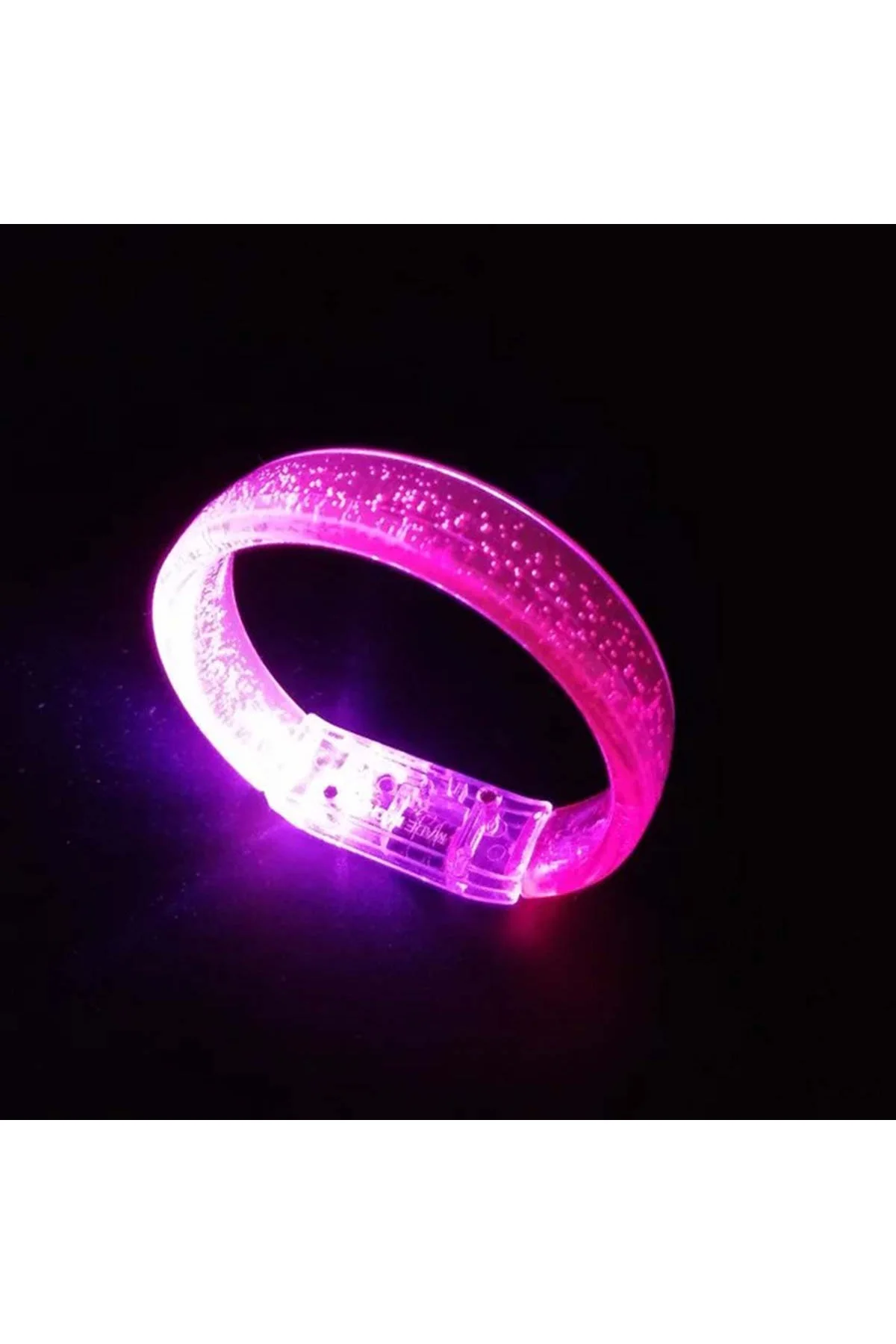 Pembe Led Işıklı Baskı Yapılabilen Pilli Bileklik Bilezik 1,5 cm Genişlik (4741) - Just Cheap Store Görsel 4