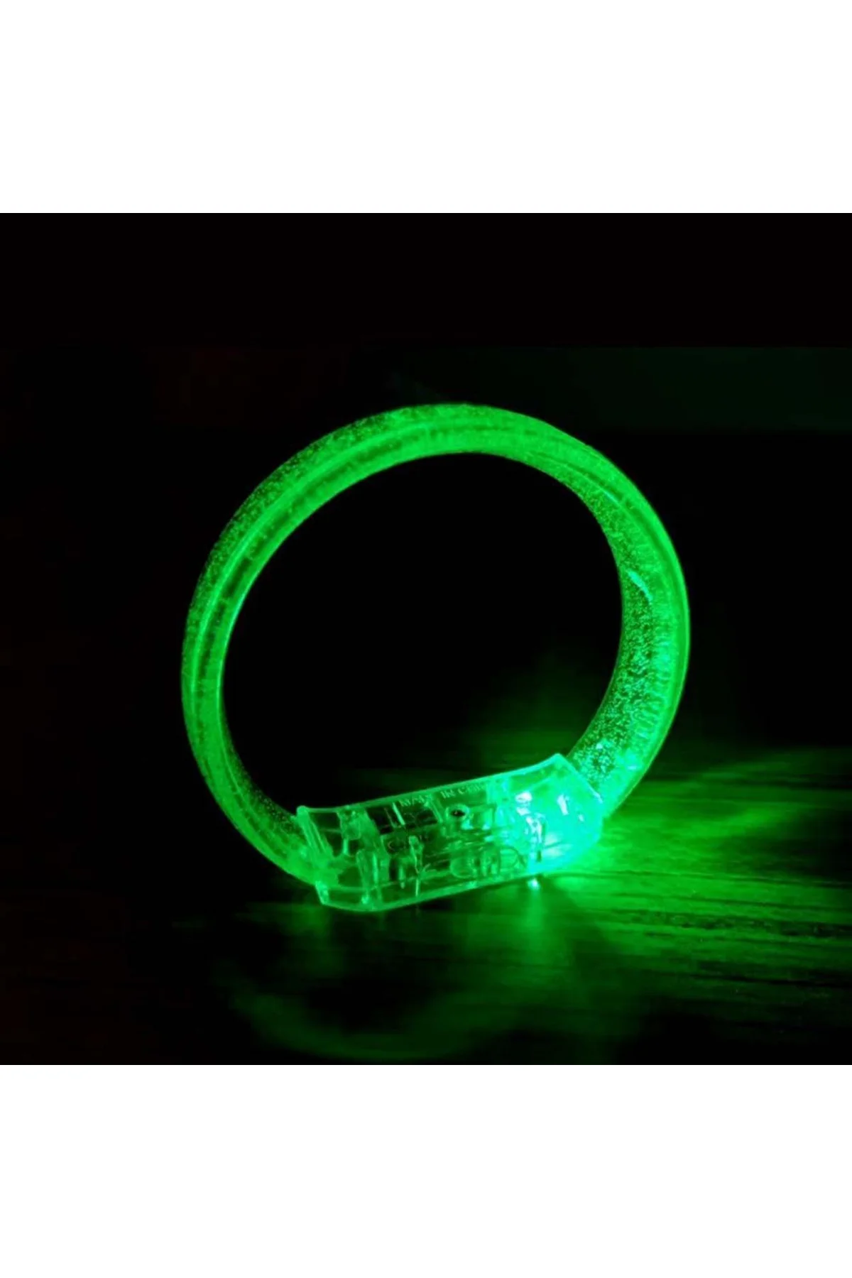Yeşil Led Işıklı Baskı Yapılabilen Pilli Bileklik Bilezik 1,5 cm Genişlik (4741) - Just Cheap Store Görsel 3