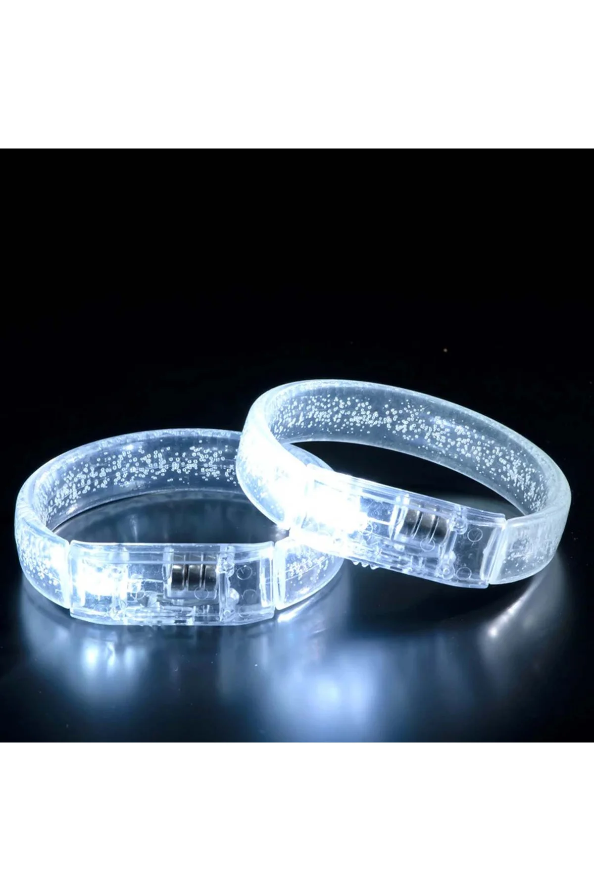 Beyaz-Gümüş Led Işıklı Baskı Yapılabilen Pilli Bileklik Bilezik 1,5 cm Genişlik (4741) - Just Cheap Store Görsel 5
