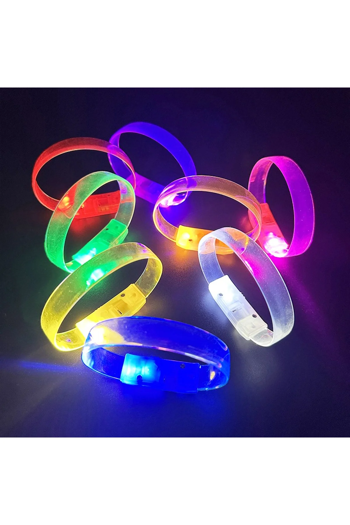 3 Modlu Pilli LED Işıklı Esnek Parti Bilekliği Sarı (4741) - Just Cheap Store Görsel 4
