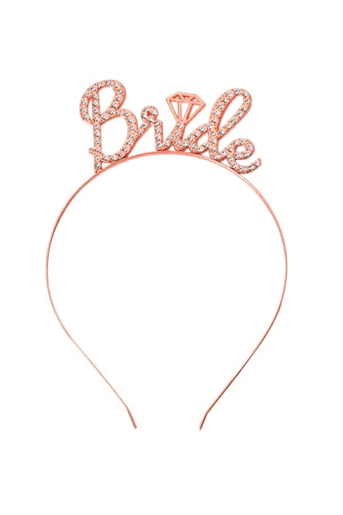 Rose Gold Renkli Taşlı “Bride” Gelin Tacı – El Yazısı Yazı Tipiyle (4741) - Just Cheap Store Görsel 3