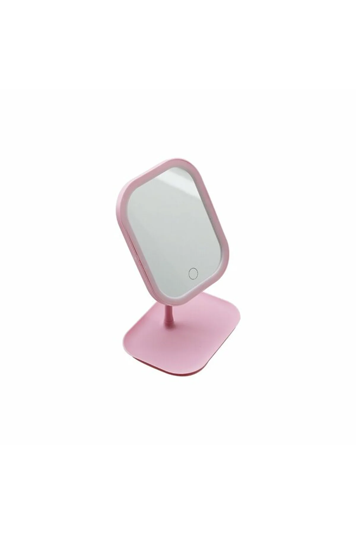 LEDLİ USB ŞARJLI MAKYAJ AYNASI 18.5X14.7CM 360 DERECE RENKLİ PLSATİK TAKILIK SEPETLİ=13.5X18CM AYAK