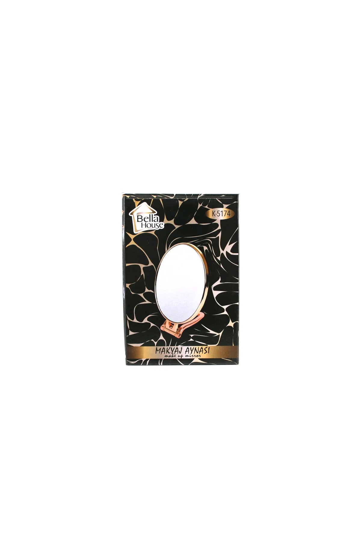 OVAL - BAKIR 6.5 INC=16.5X13CM MAKYAJ AYNASI ÇİFT TARAFLI KATLANIR AYAKLI (4741) - Just Cheap Store Görsel 3