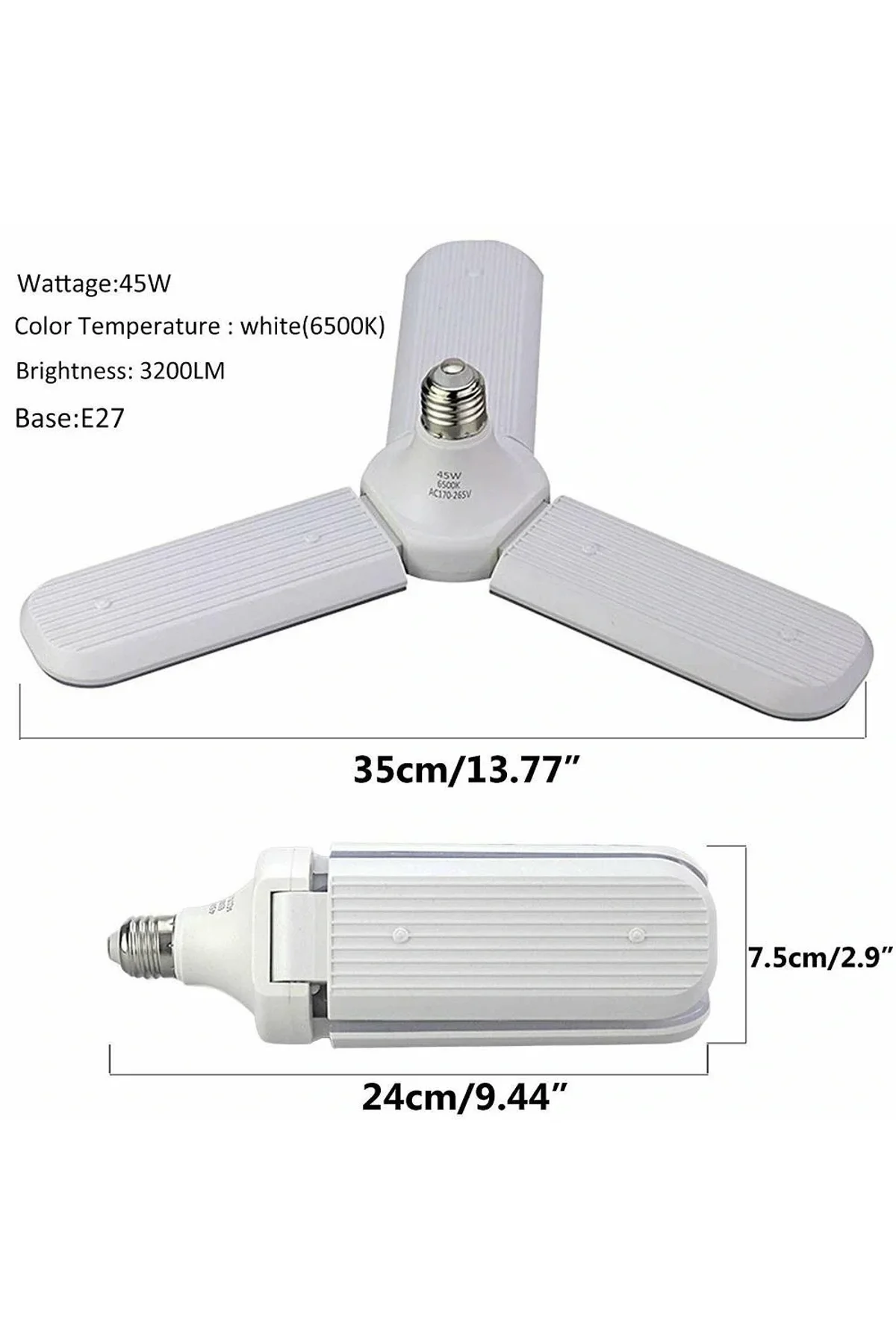 Sunlife Beyaz Işık 3 Pervaneli 45 Watt Tasarruflu (4741) - Just Cheap Store Görsel 2
