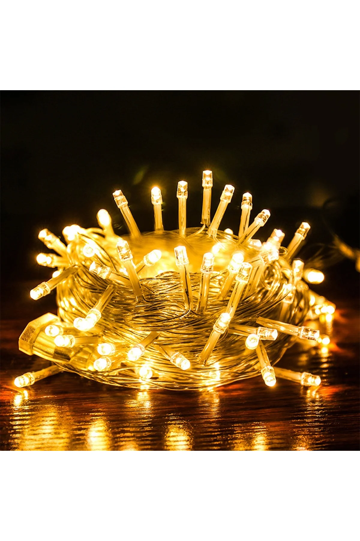 10 Metre 100 Ledli 8 Fonksiyonlu Dekoratif Lambader Sarı Lamba (4741) - Just Cheap Store Görsel 2