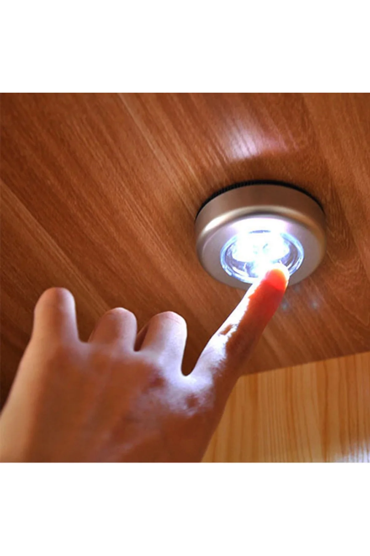 Kablosuz Spot Pilli Dokunmatik Led Lamba 3 Ledli Dolap Lambası (4741) - Just Cheap Store Görsel 4