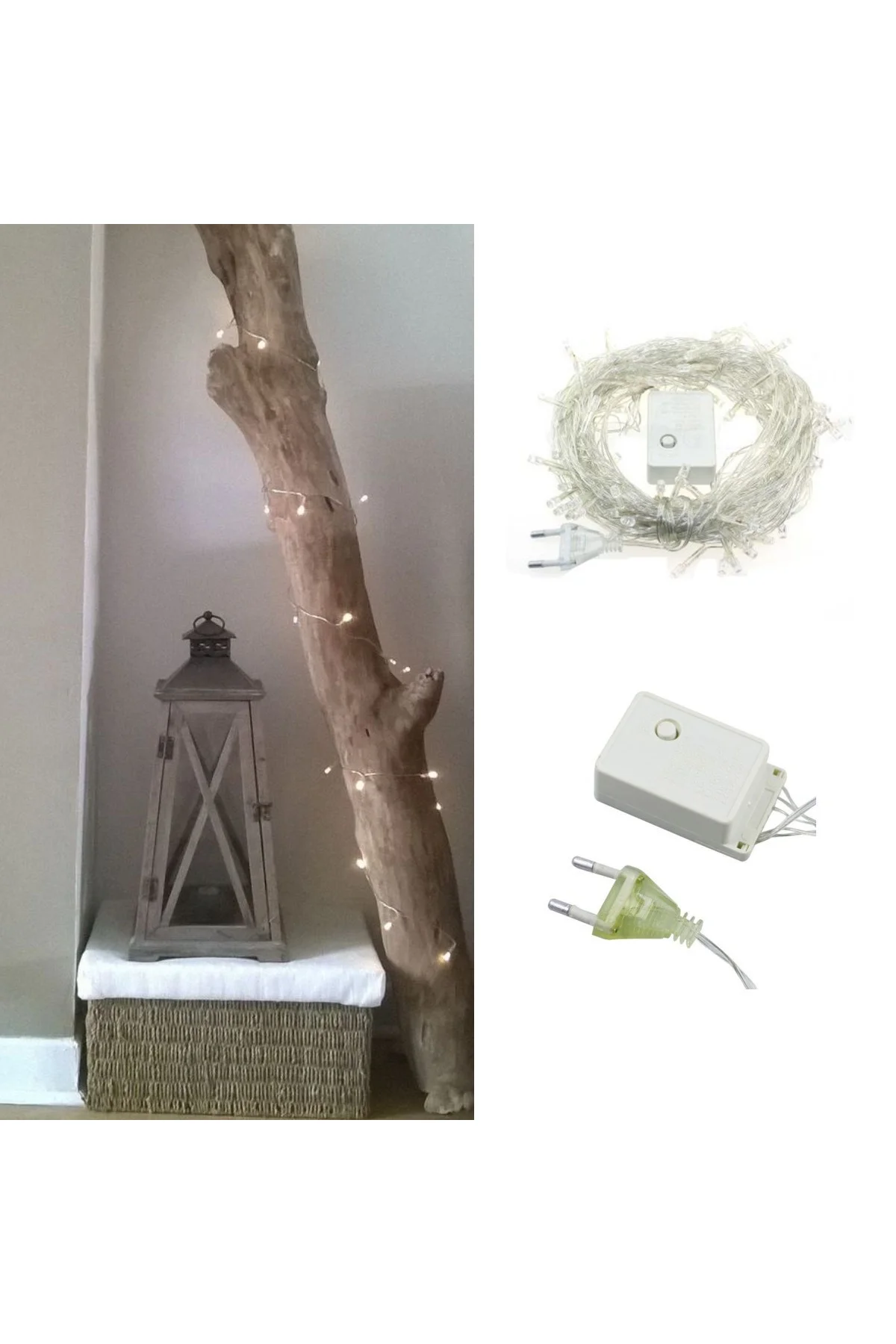 100 Ledli 8 Fonksiyonlu 10 Metre Led Aydınlatma Dekor Lambası (beyaz) (4741)