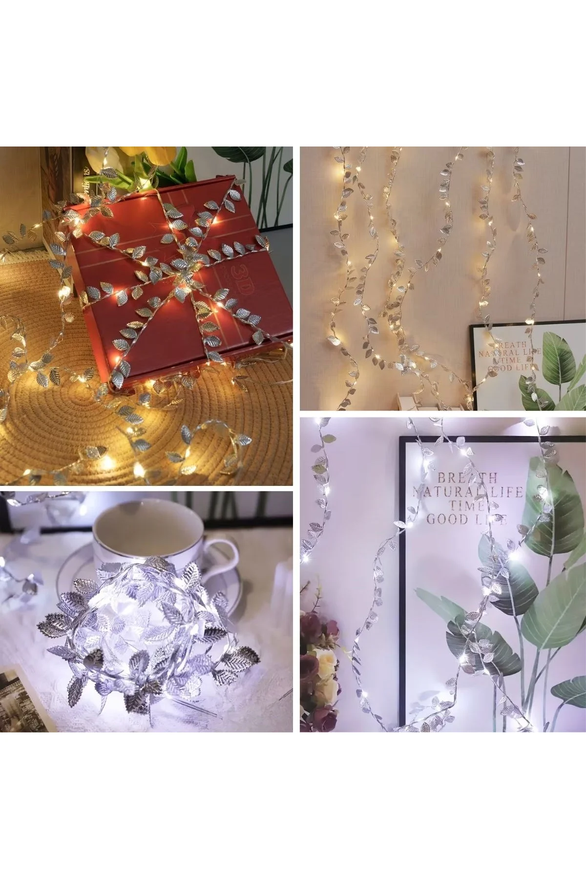 3 Metre Yaldızlı Gümüş LED Işık – Dekoratif Ortam ve Yılbaşı Aydınlatması (4741) - Just Cheap Store Görsel 2
