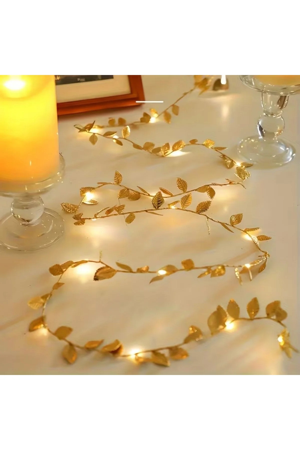 3 Metre Yaldızlı Gold LED Işık – Dekoratif Ortam ve Yılbaşı Aydınlatması (4741)