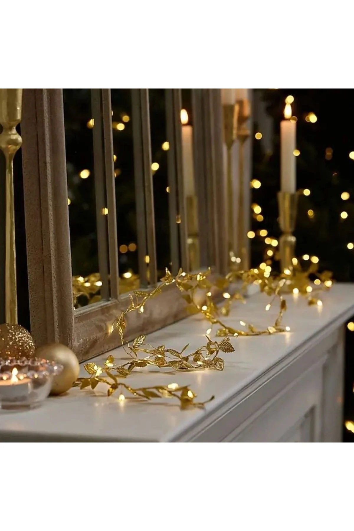 3 Metre Yaldızlı Gold LED Işık – Dekoratif Ortam ve Yılbaşı Aydınlatması (4741) - Just Cheap Store Görsel 2