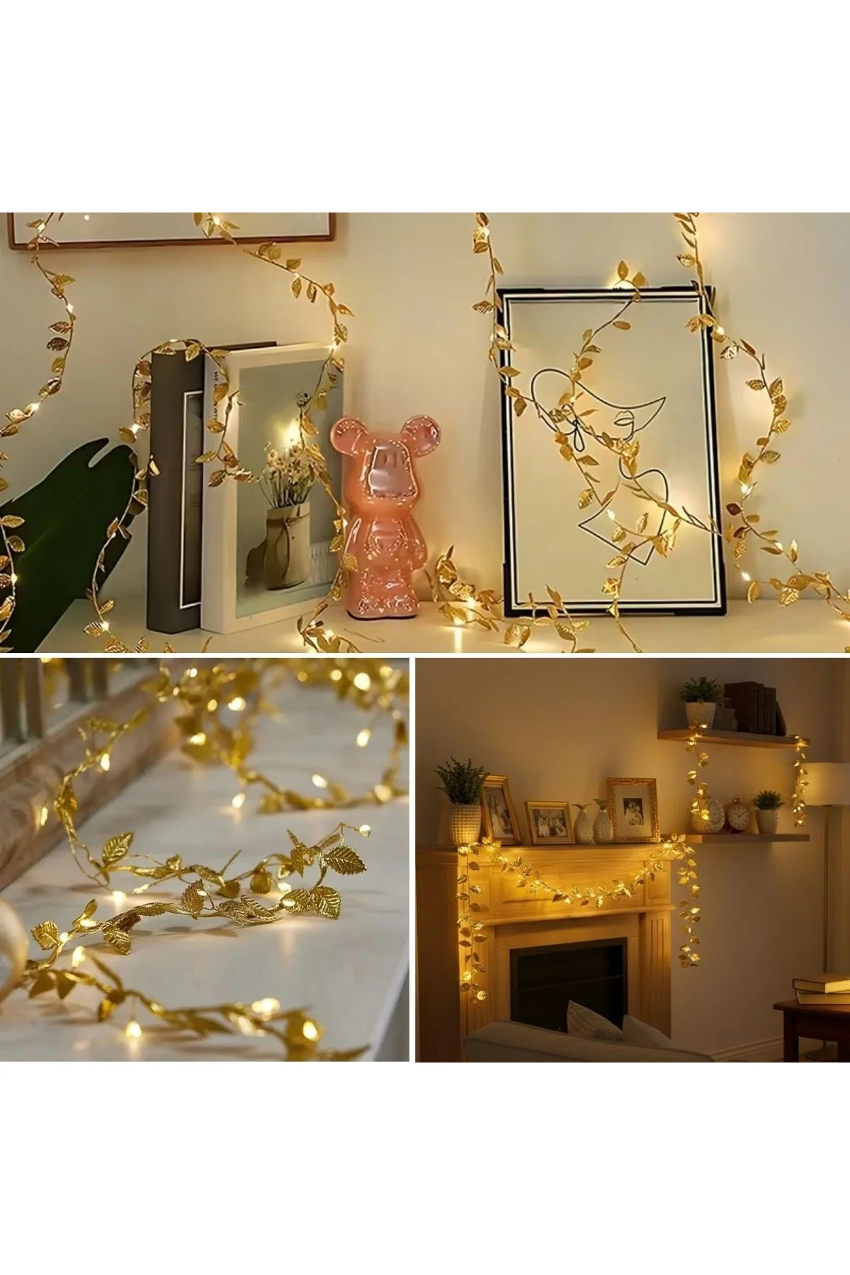 3 Metre Yaldızlı Gold LED Işık – Dekoratif Ortam ve Yılbaşı Aydınlatması (4741) - Just Cheap Store Görsel 5