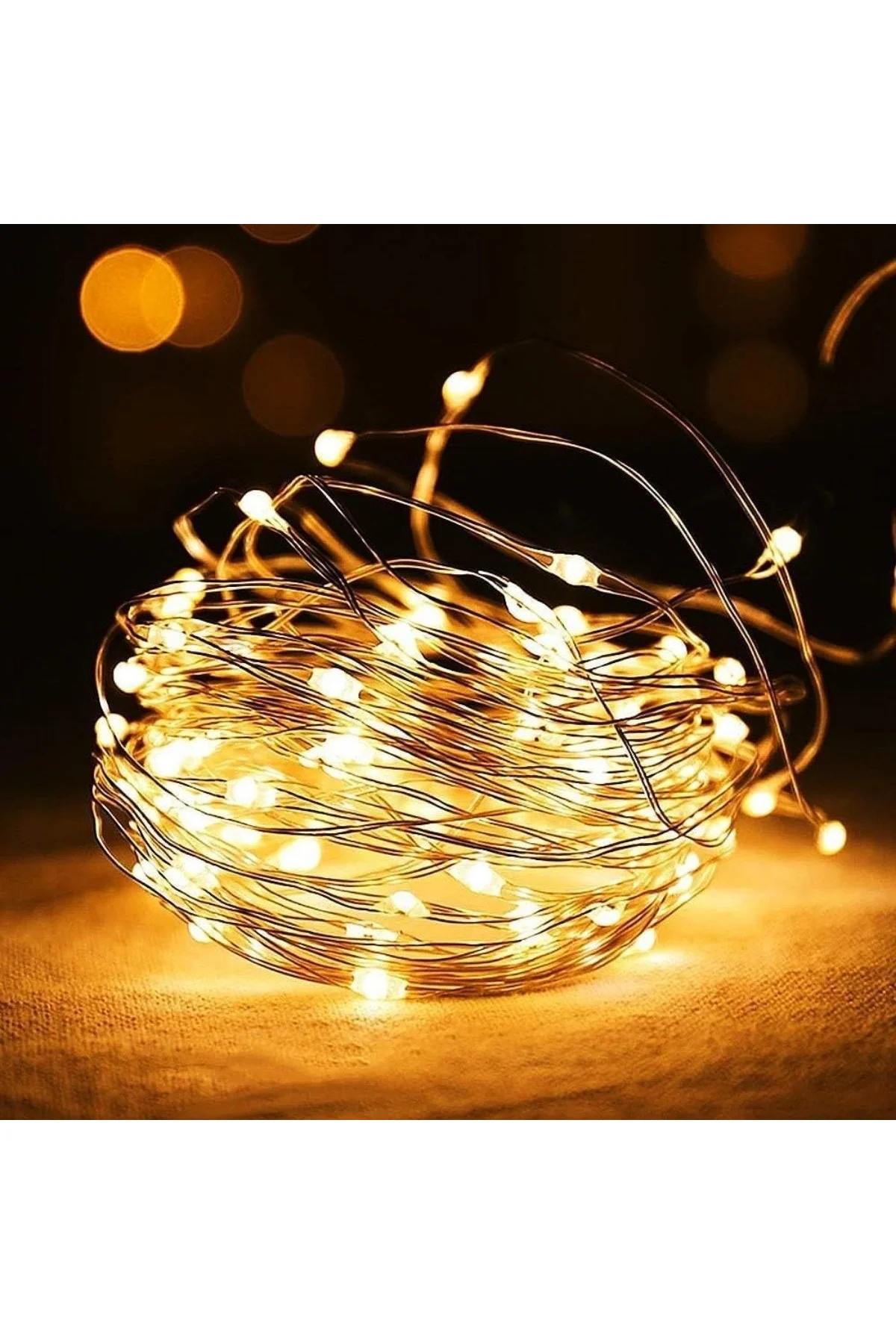 Sarı Peri LED Flaşlı Işık – 3 Metre Dekoratif Oda ve Organizasyon Aydınlatması (4741)