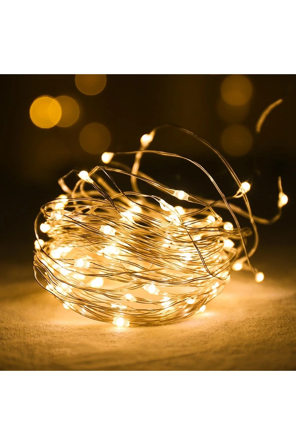 Peri Led Işık 10 Metre (Sarı) Pilli Aydınlatma Şerit Led Saçak Spot Süsleme (4741) - Just Cheap Store Görsel 2