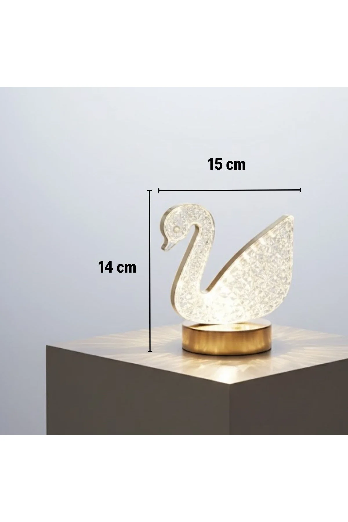 Kuğu Model Kristal LED Masa Lambası – Dokunmatik, 3 Renk Işık Modlu, Şarjlı Mini Dekoratif Gece Lamb - Just Cheap Store Görsel 5