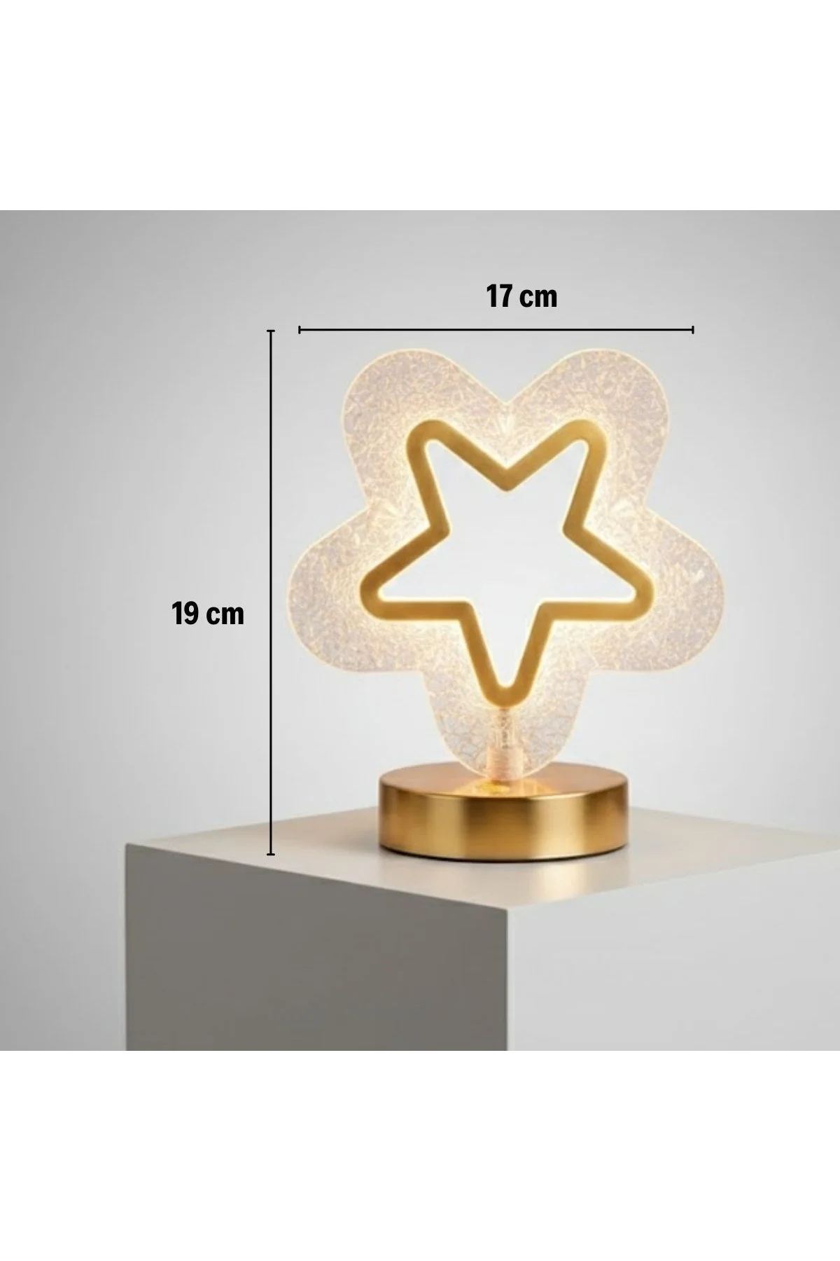 İçi Boş Yıldız Şeklinde Kristal LED Masa Lambası – Dokunmatik, 3 Renk Işık Modlu, Şarjlı Mini Dekora - Just Cheap Store Görsel 5