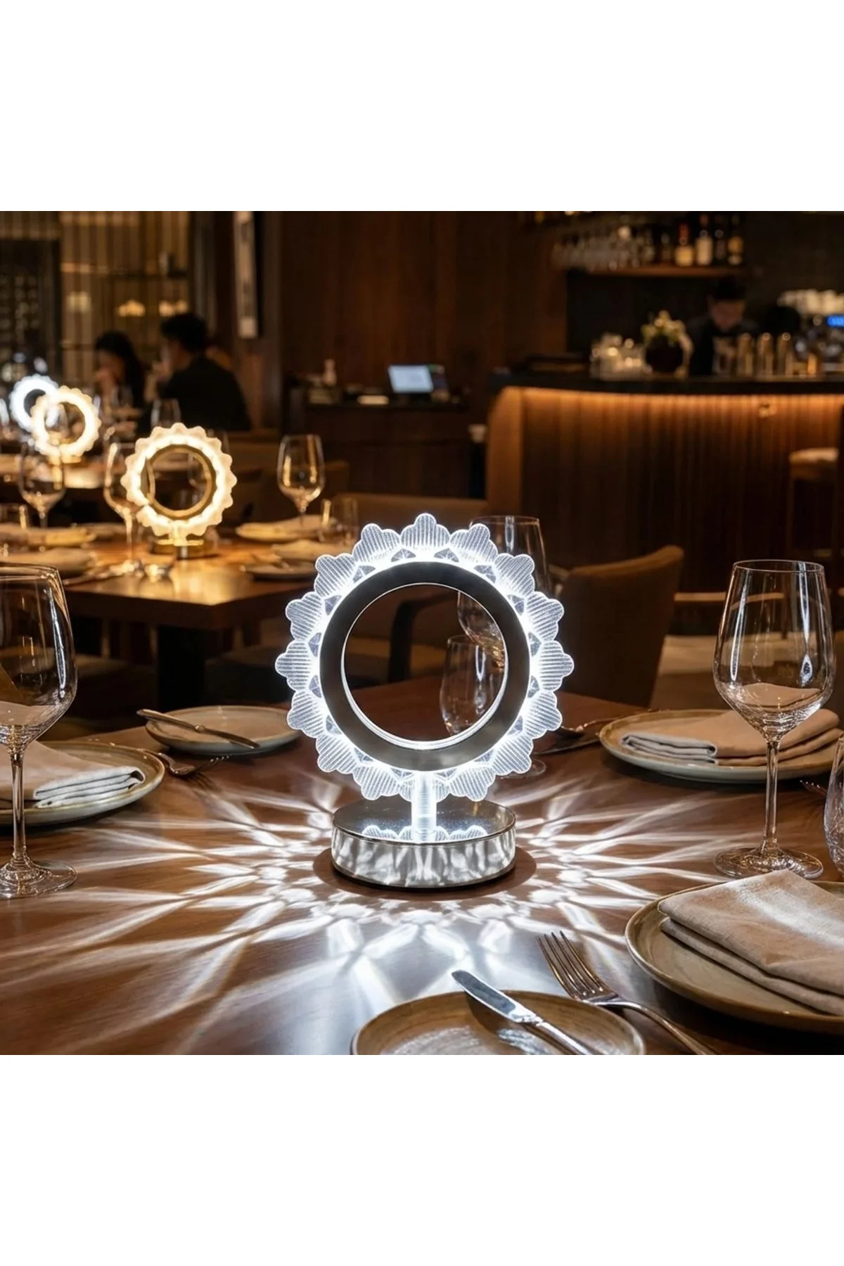 Güneş Şeklinde Kristal LED Masa Lambası – Dokunmatik, 3 Renk Işık Modlu, Şarjlı Mini Dekoratif Gece - Just Cheap Store Görsel 4