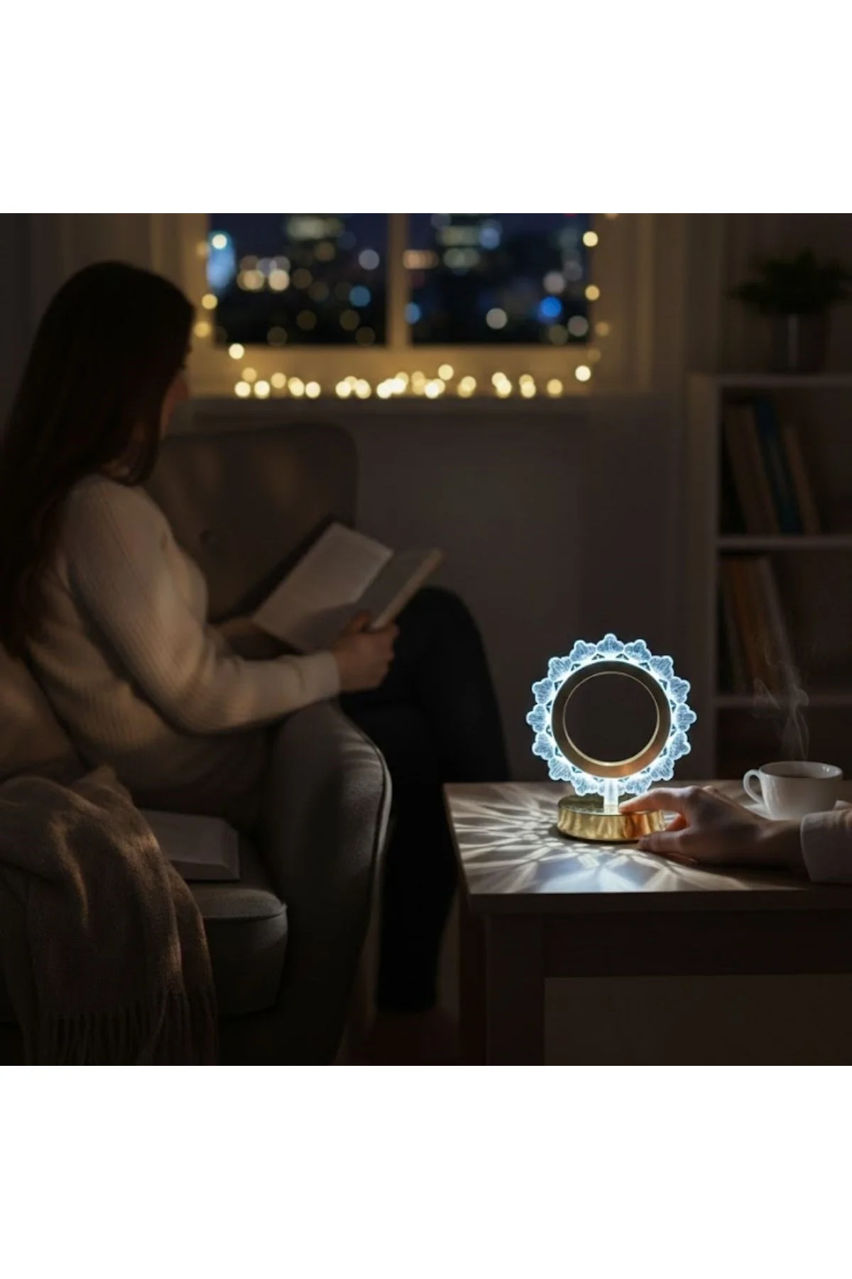 Güneş Şeklinde Kristal LED Masa Lambası – Dokunmatik, 3 Renk Işık Modlu, Şarjlı Mini Dekoratif Gece - Just Cheap Store Görsel 3