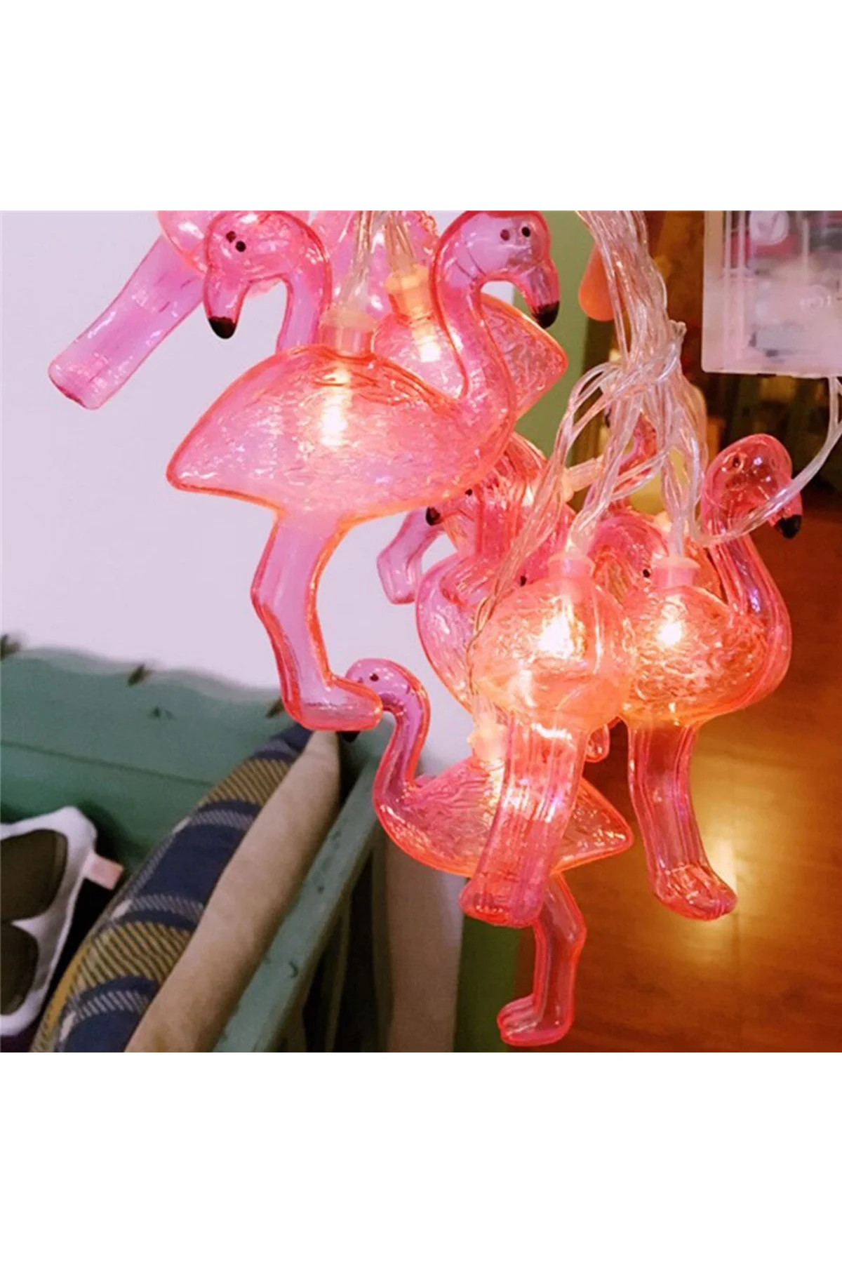10&amp;apos;lu Pilli Led Flamingo Dekoratif Işık Zinciri Aydınlatma 1,5 Mt (4741) - Just Cheap Store Görsel 3