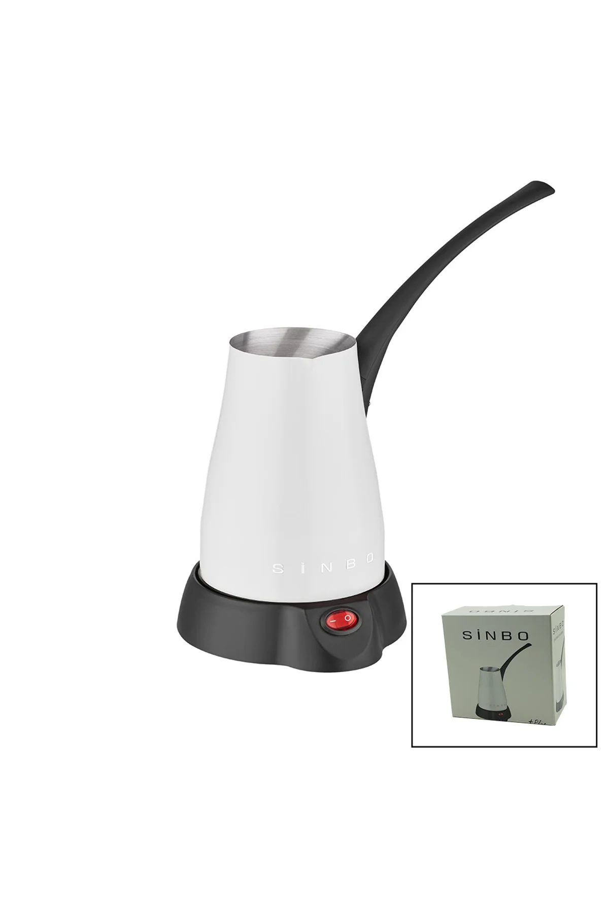BEYAZ ELEKTİRKLİ CEZVE TÜRK KAHVE MAKİNESİ 5 FİNCAN - 400ML HAZNE PASLANMAZ ÇELİK 360 DERECE DÖNEBİL