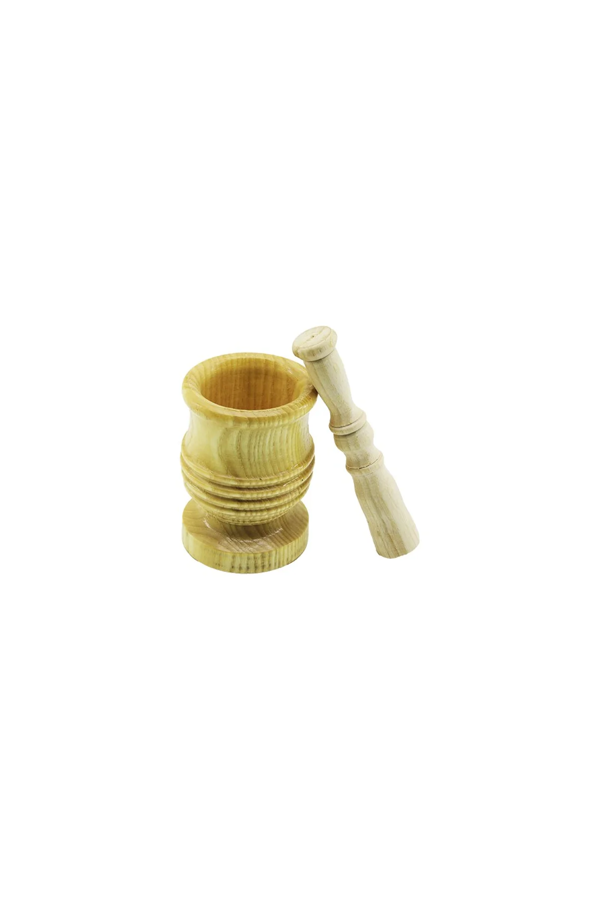 ORTA BOY LÜX AHŞAP HAVAN SARIMSAK DÖVECEK Ç: 7.3CM--D: 6.5CM--Y: 10.5CM FİLELİ AMBALAJ (4741)
