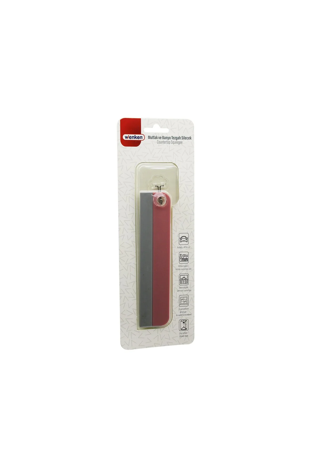 MUTFAK-BANYO TEZGAH OTO-EV PENCERE SİLECEK CAMSİL - ÇEKPAS SAPSIZ - TUTACAKLI ASKILIKLI 17.5CM (4741