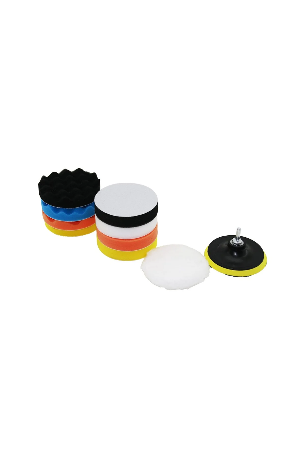115 MM 11PCS POLİSAJ SÜNGER SETİ 8 AD. 115MM SÜNGER- 1 POLİSAJ PED -1 M14 ADAPTÖR - 1 CIRTLI DİSK TA
