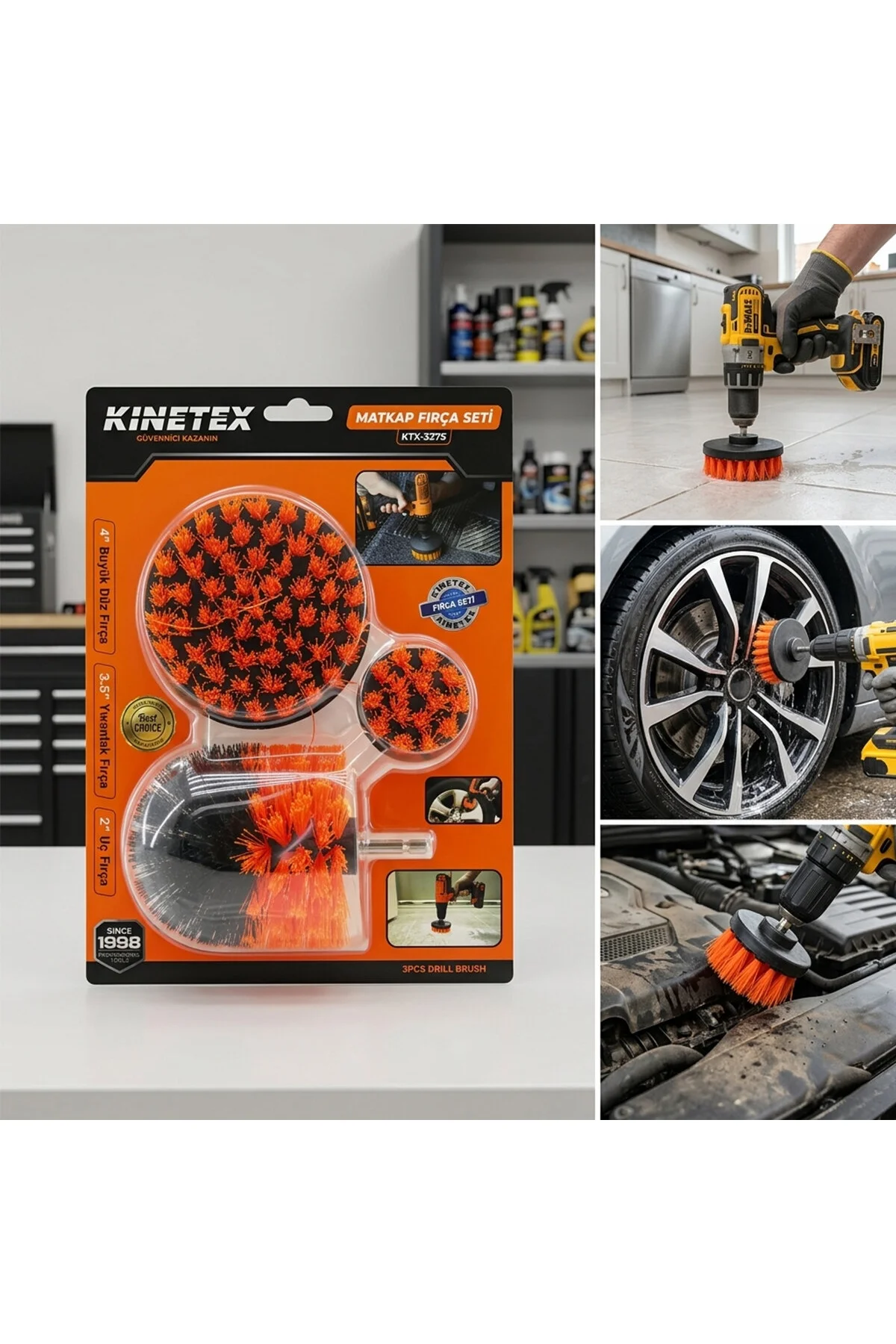 3PCS SET MATKAP FIRÇASI 1/4 INC - 6.3MM BÜYÜK DÜZ= 4 INC YUVARLAK= 3.5 INC UÇ FIRÇA= 2 INC KTX-3375 - Just Cheap Store Görsel 2